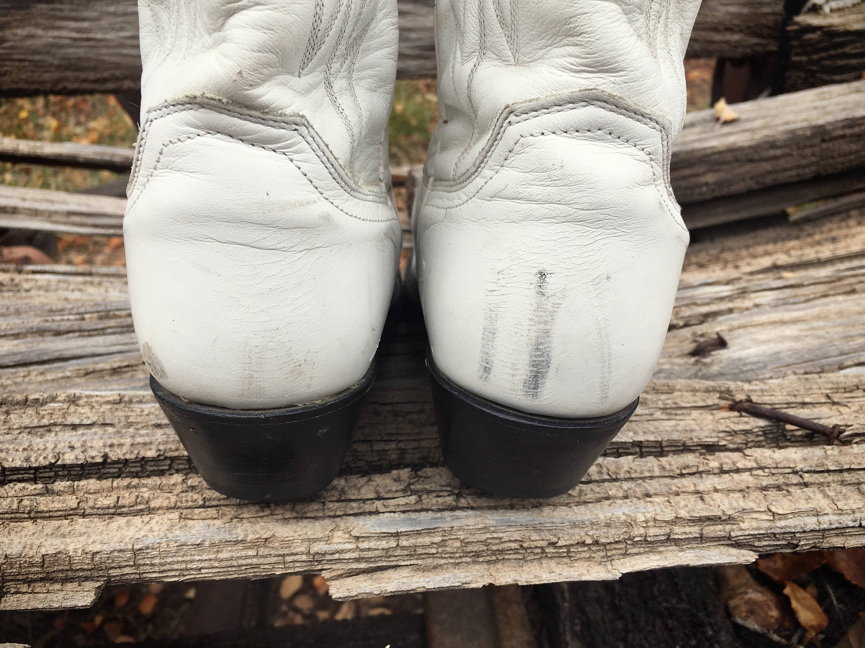 Vintage White Cowgirl Boots Justin Cowboy Boots Women s Size 7.5 B
