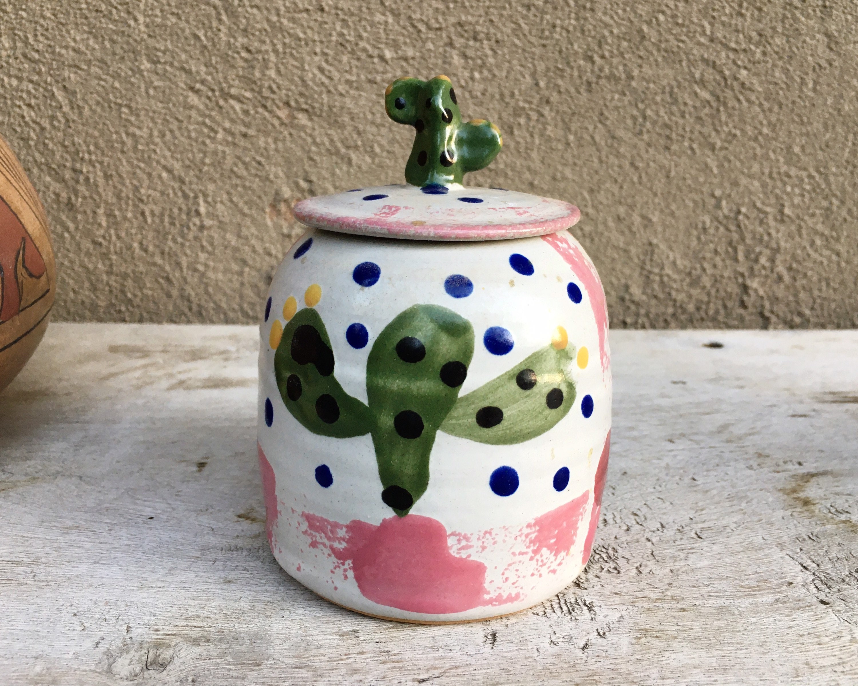 Stephen Kilborn Hearts and Cactus Art Studio Pottery Kitchenware, Green ...