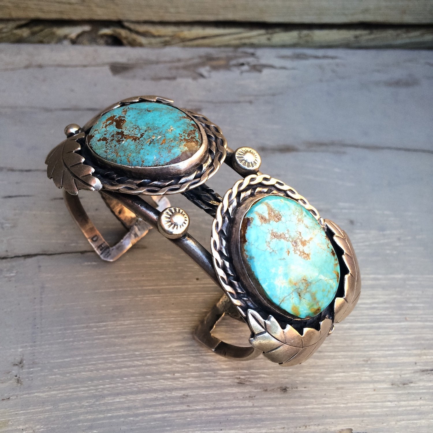Important Doug Harrison Vintage Native American Navajo Green Turquoise Sterling Silver Bracelet Important Doug Harrison Vintage Native American Navajo Green Turquoise Sterling Silver Bracelet
