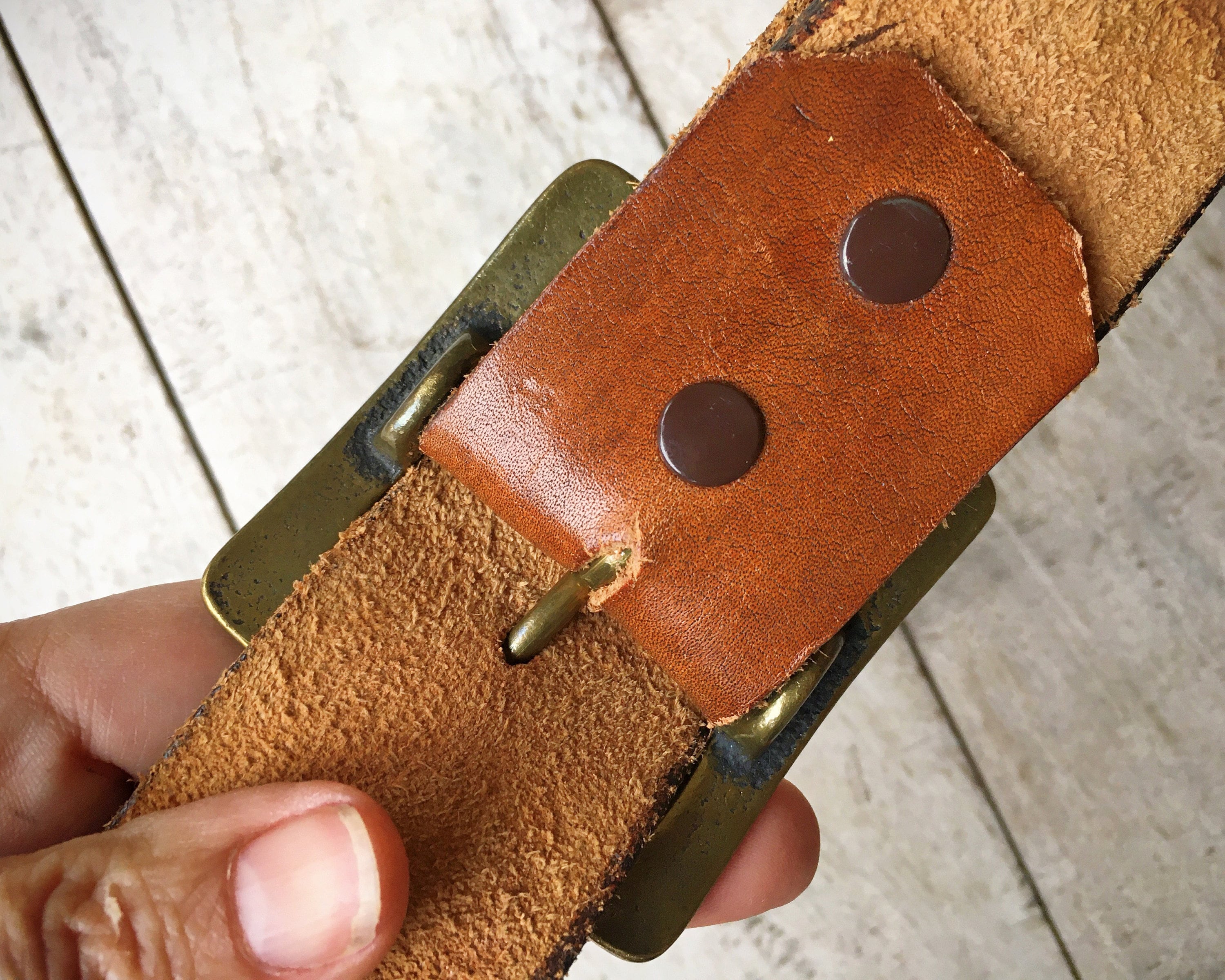 1970s Hand Tooled Leather Belt Sunset Scene and Removable Brass Buckle ...