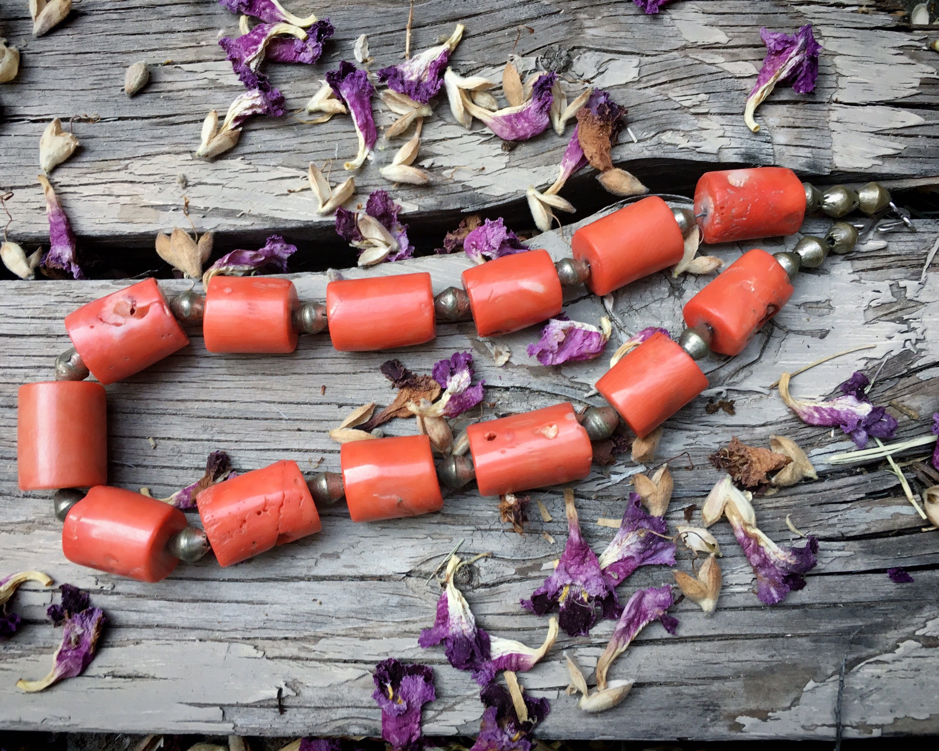Undyed red on sale coral beads