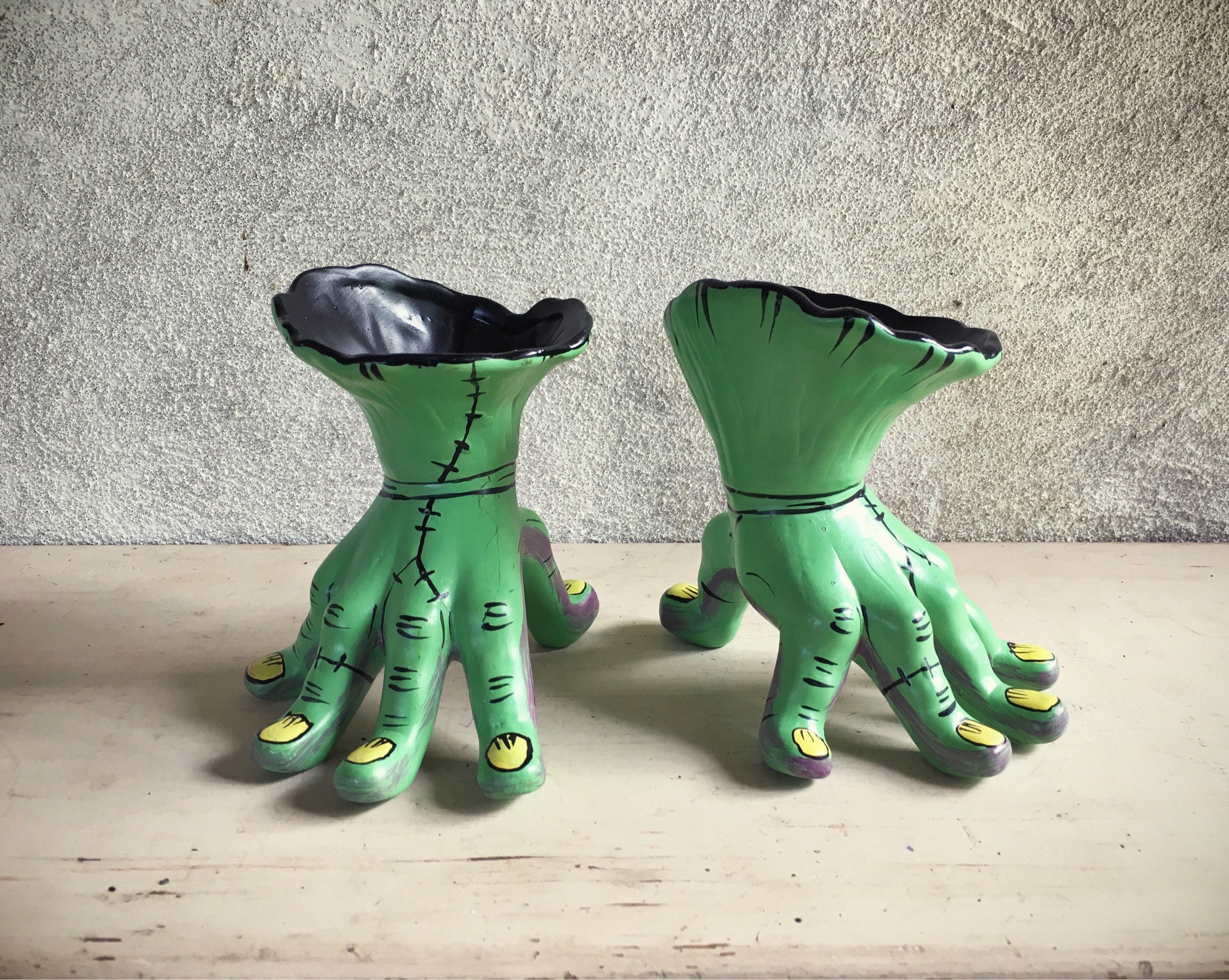 Fun vintage hand candle holders Halloween decor, spooky decor