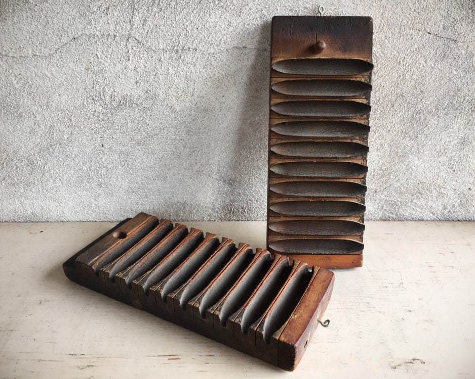 Antique Wooden Cigar Mold 10 Slot Press Box, Vintage Tobacciana