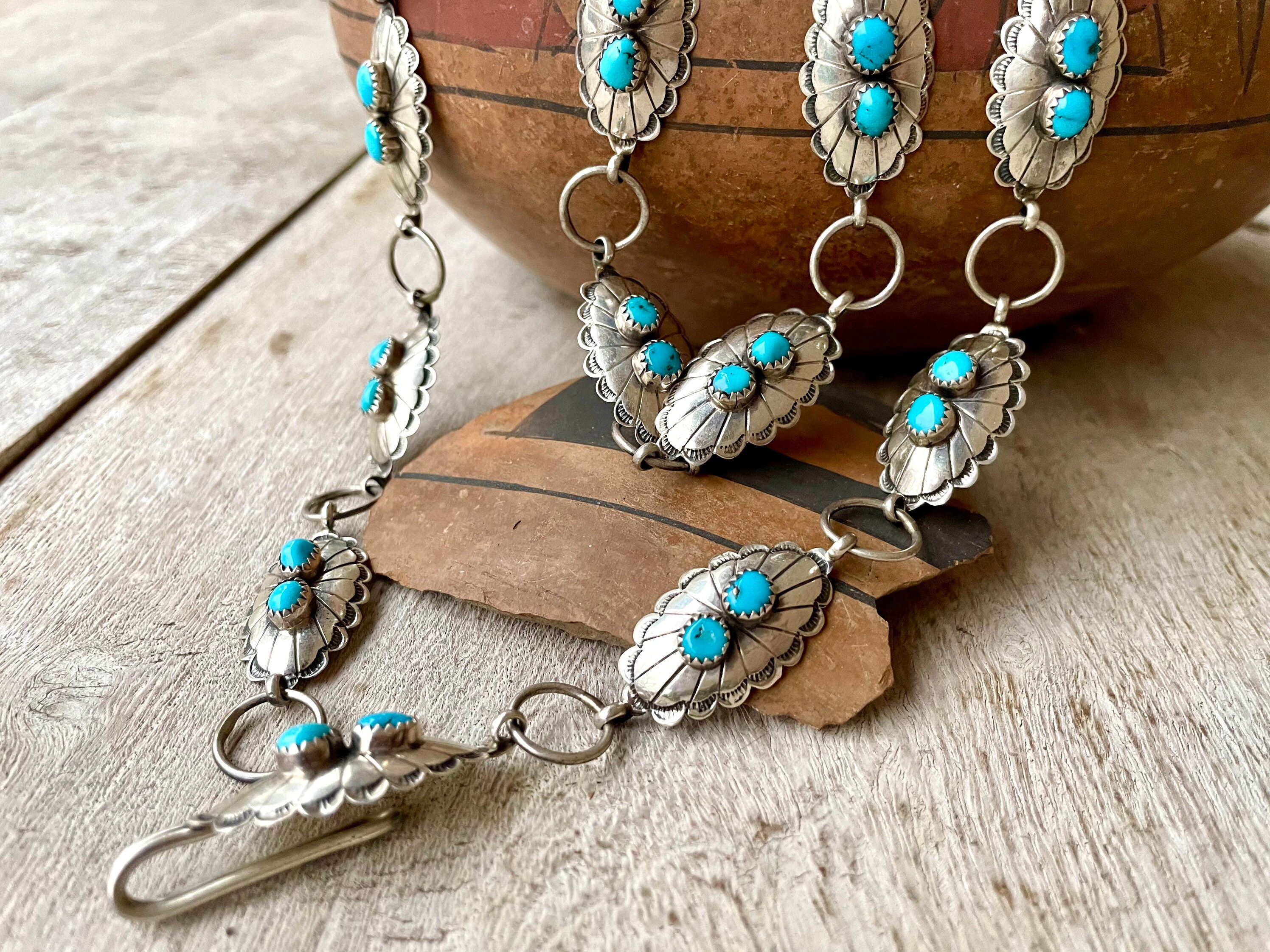 Lot De 4 Sacs Ceinture Conchos Gravés Turquoise - Décoratifs 1-1/4" - Challenger