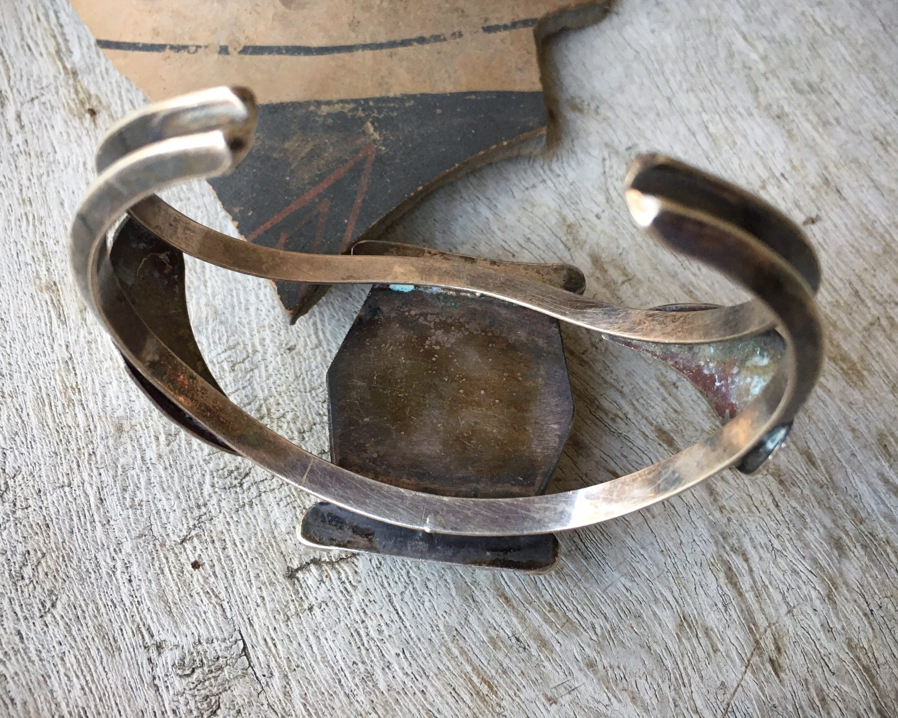Early Vintage Navajo Natural Turquoise Native American Jewelry Silver Swirl Bracelet Early Vintage Navajo Natural Turquoise Native American Jewelry Silver Swirl Bracelet