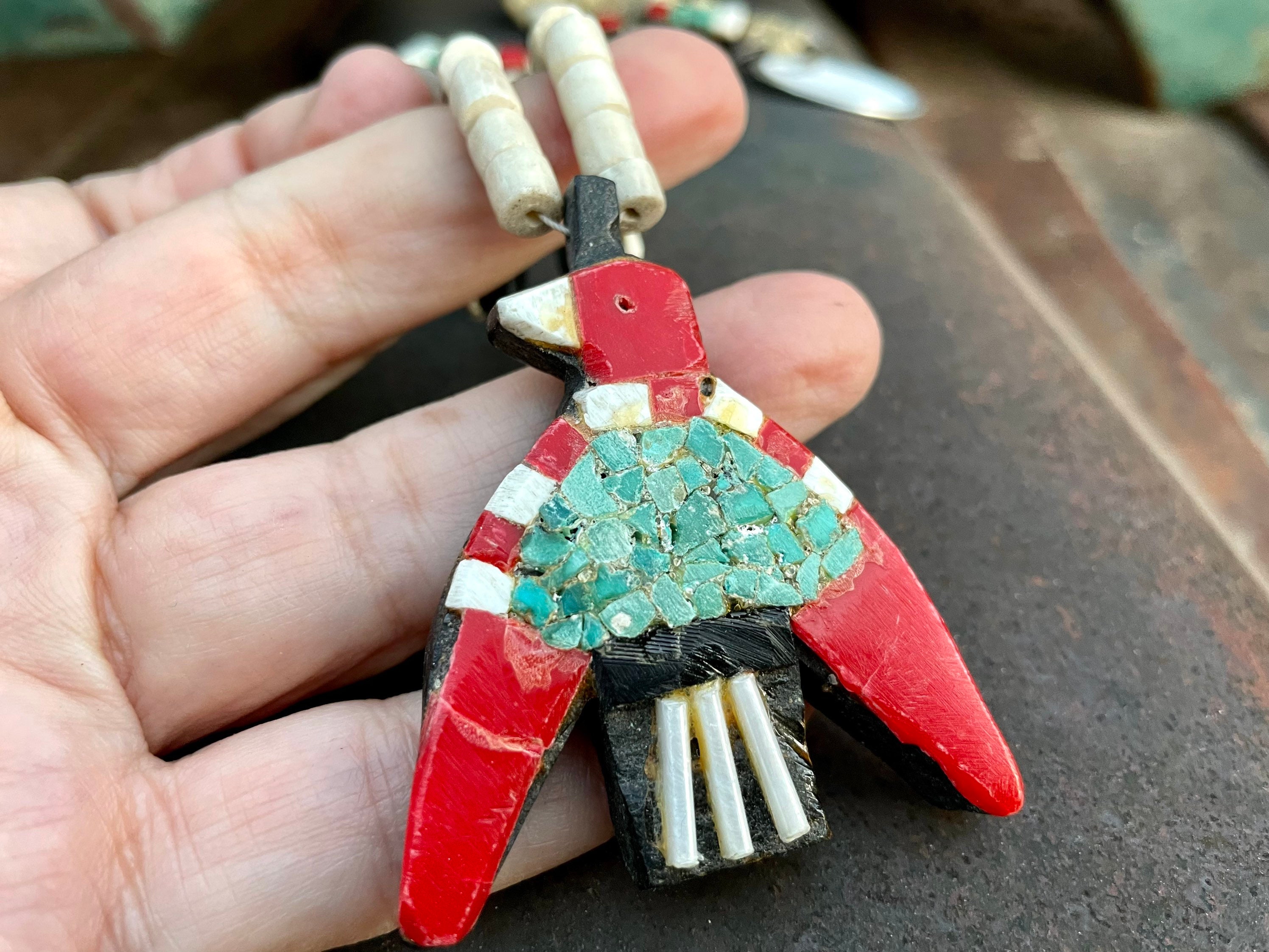 Rare Vintage Santo Domingo Kewa Pueblo
Depression Era Thunderbird Necklace main image 0