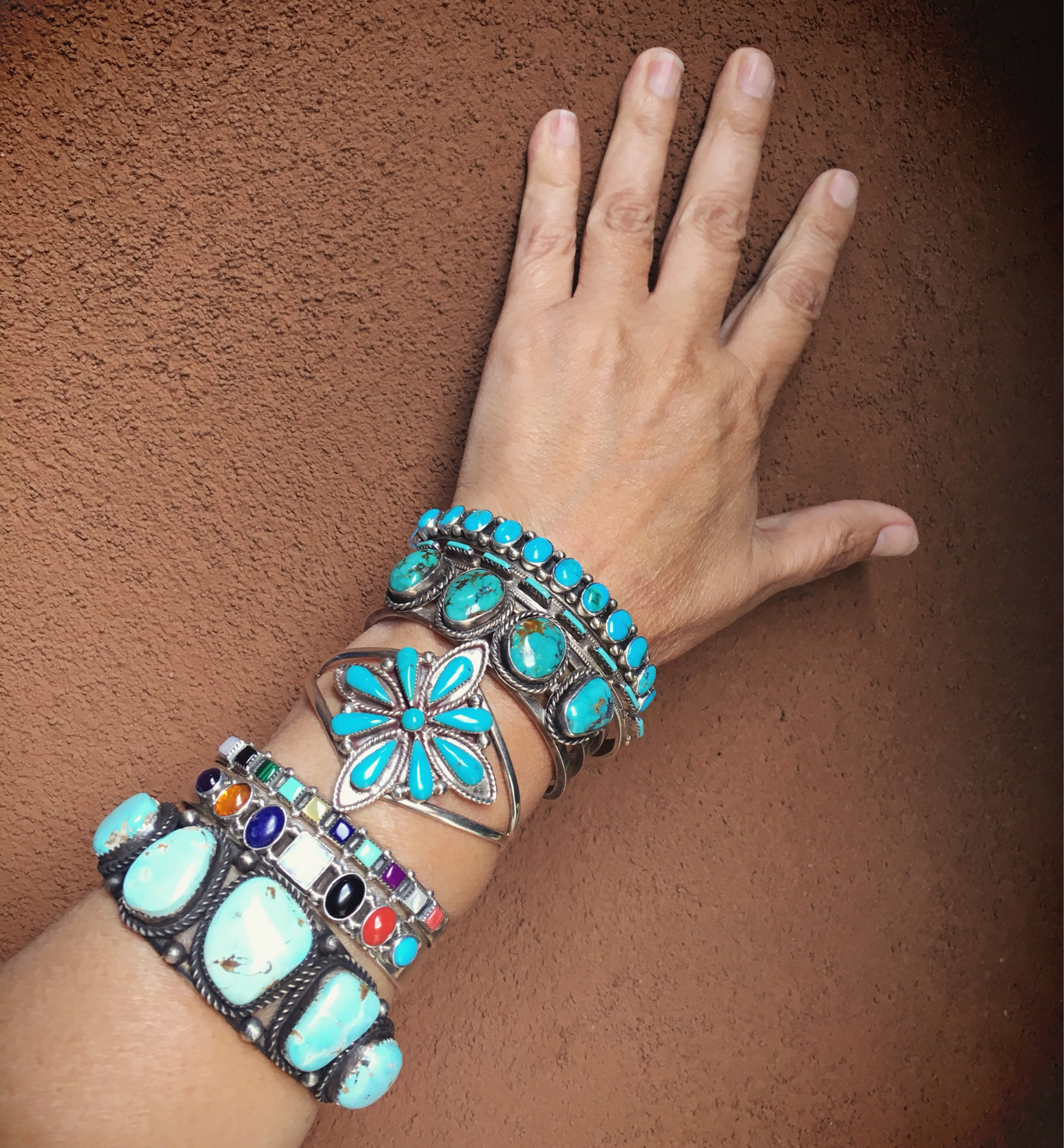 Turquoise Cuff Bracelet Navajo Jewelry Row Bracelet Native American