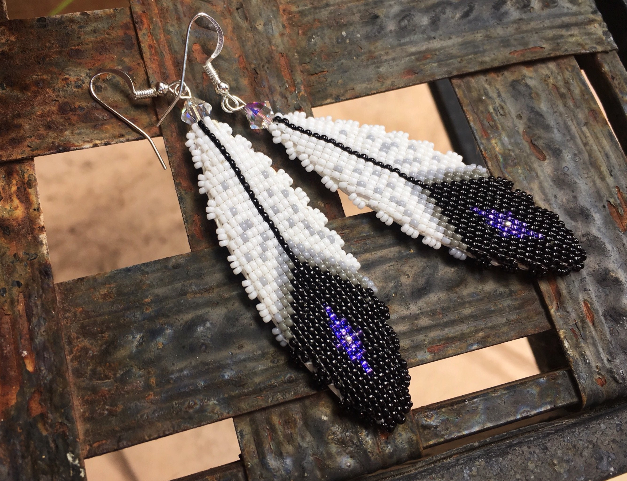 Long seed bead earrings hot sale