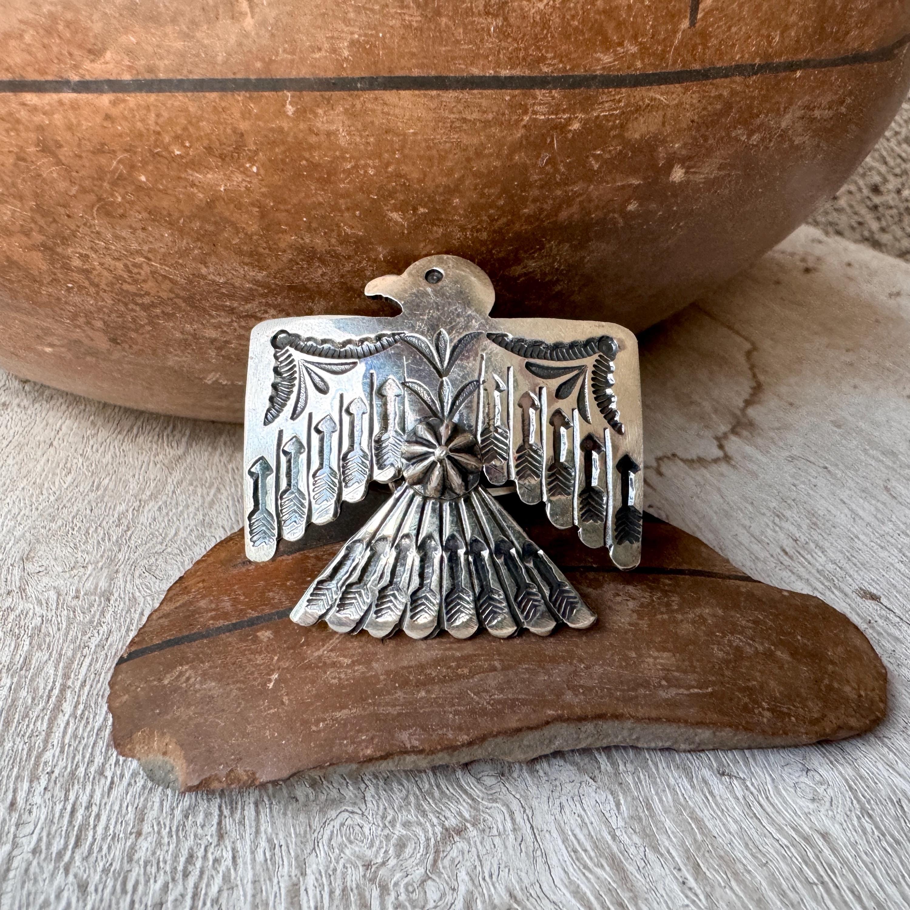 Flying Bird Vintage Native American Navajo Sterling Silver Necklace Flying Bird Vintage Native American Navajo Sterling Silver Necklace