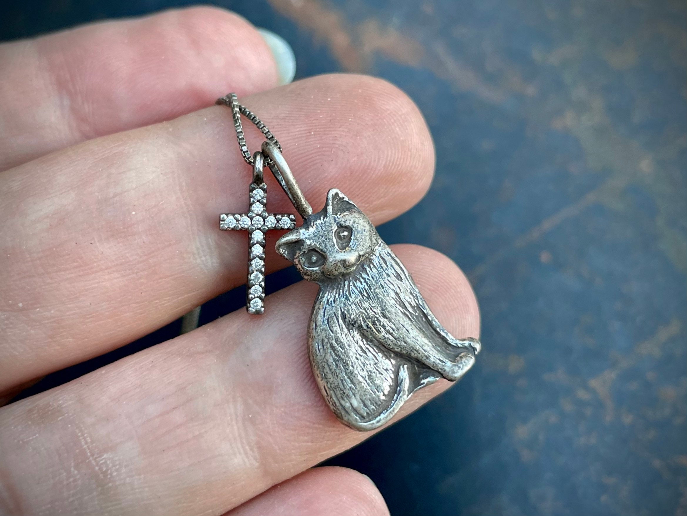 Sterling silver cat best sale