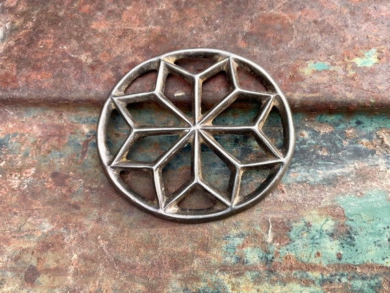 Vintage Hopi Navajo Sandcast Silver Star Brooch P… - image 10