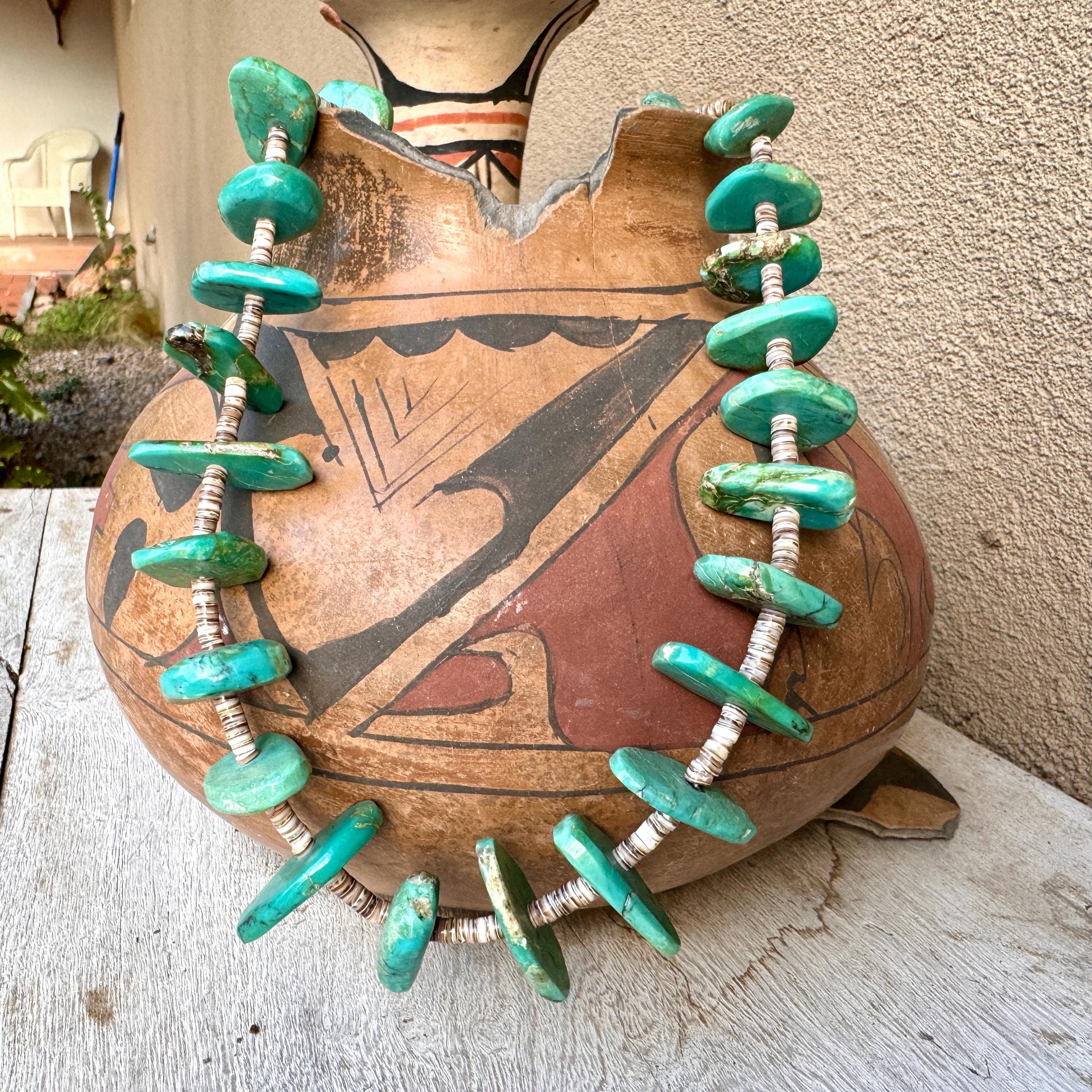Big 196 Gram Spiny Oyster Turquoise Disc Sterling Native American Jewelry Silver Necklace Big 196 Gram Spiny Oyster Turquoise Disc Sterling Native American Jewelry Silver Necklace
