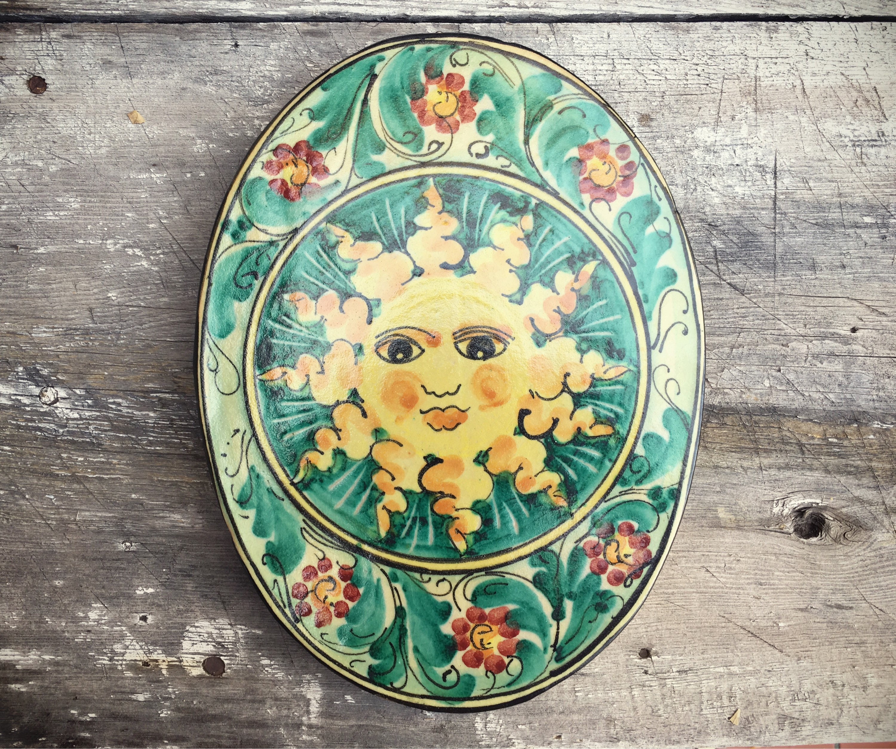 Talavera Pottery Wall Hanging Sun Decor, Mexican Decor, Southwestern