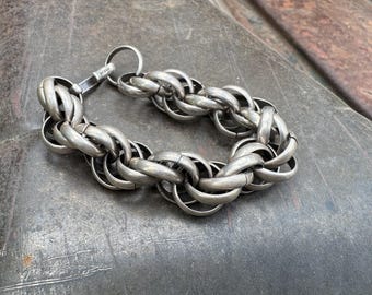 Vintage Sterling Silver Link Bracelet, Ideal for Small Wrist, 45g