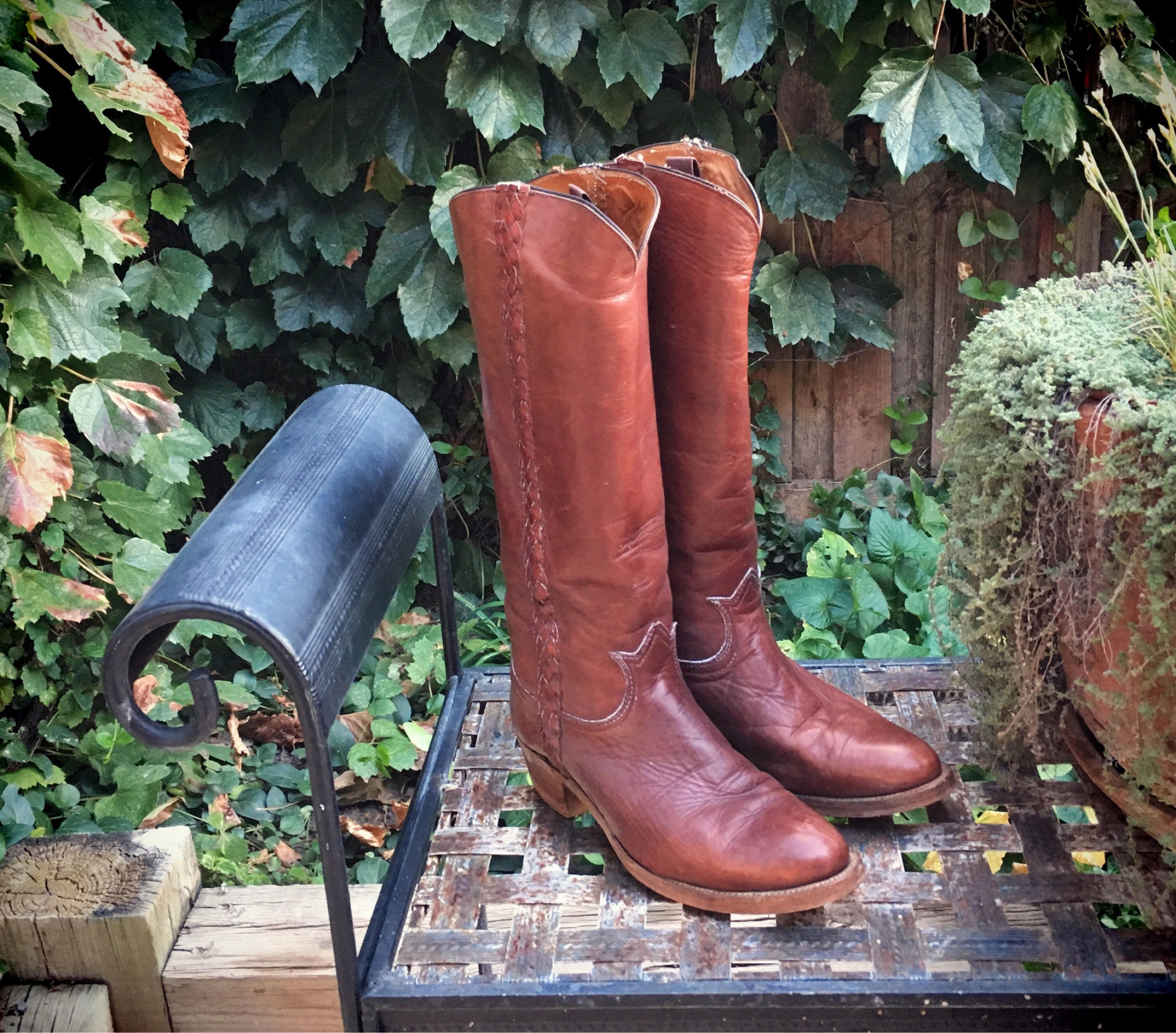 Vintage Frye Boots Women Size 8.5 Wide (Fits to 9) Made in USA Brown ...