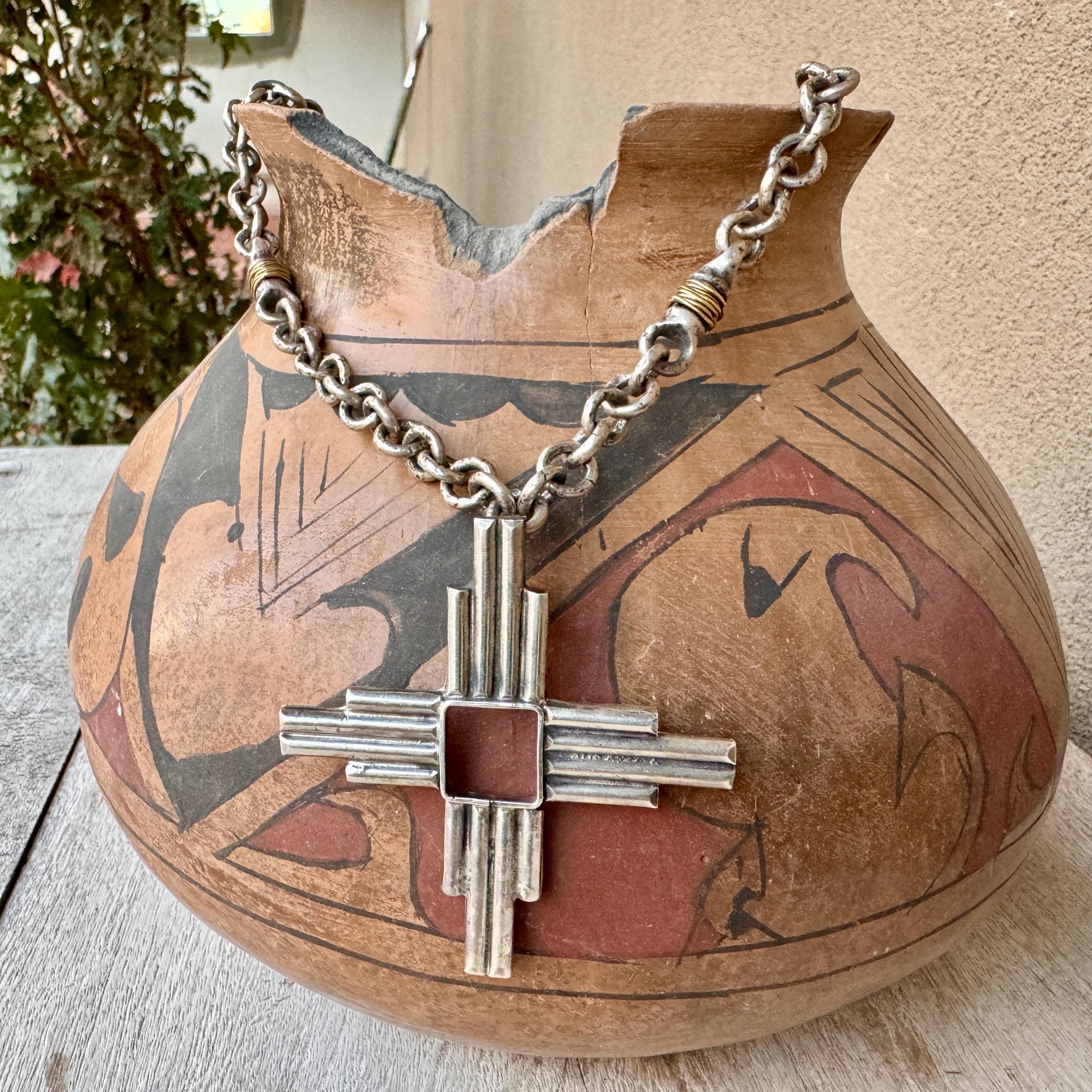 Native American Heavy Thick Cross Christian Turquoise Sterling Silver Necklace- Heavy! Native American Heavy Thick Cross Christian Turquoise Sterling Silver Necklace- Heavy!