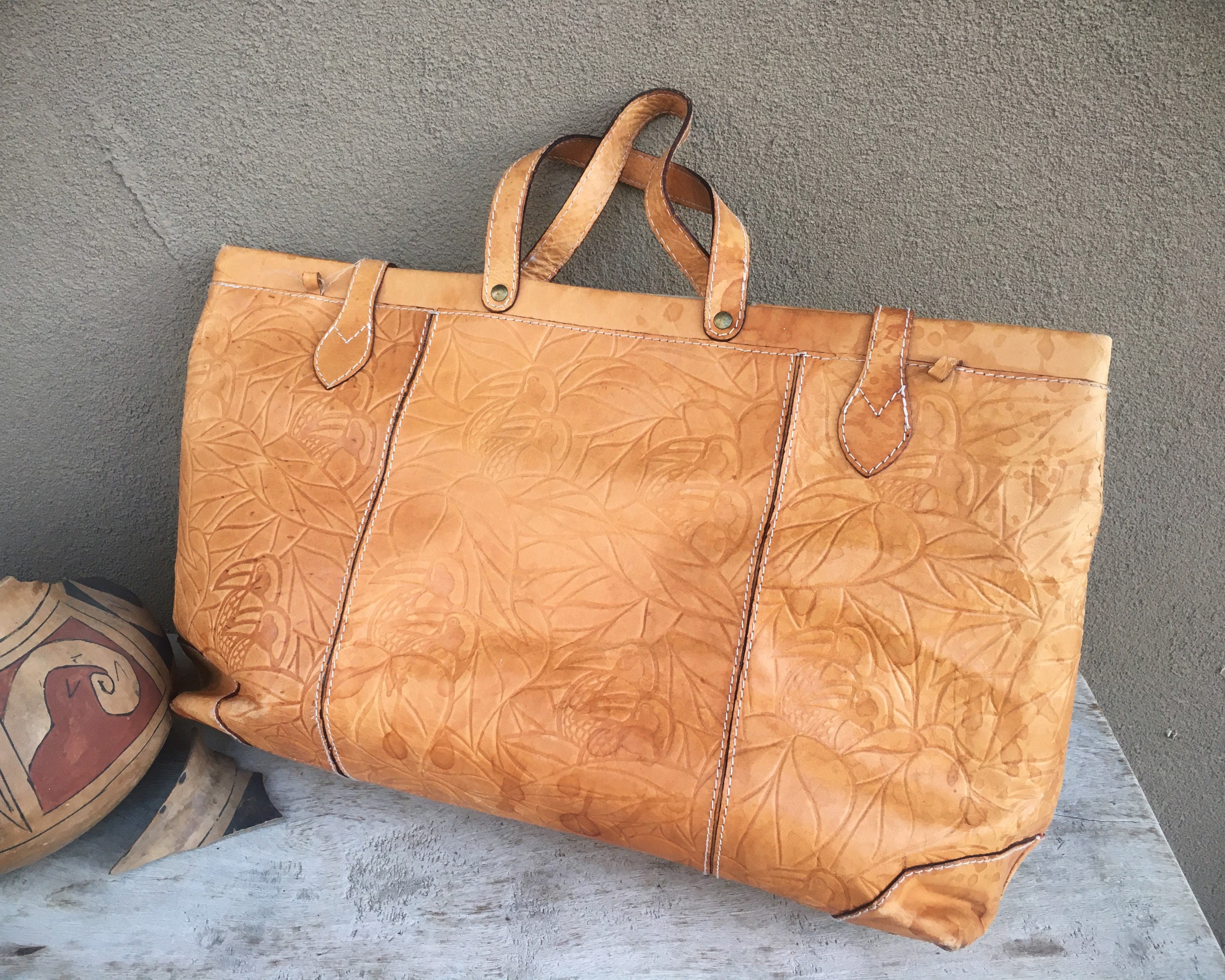 Leather Tote Bags: Tan Kodiak Tote | leather handbags by KMM & Co.