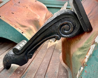 Single Vintage Heavy Carved Wood Corbel Shelf, Architectural Salvage, Hacienda Decor