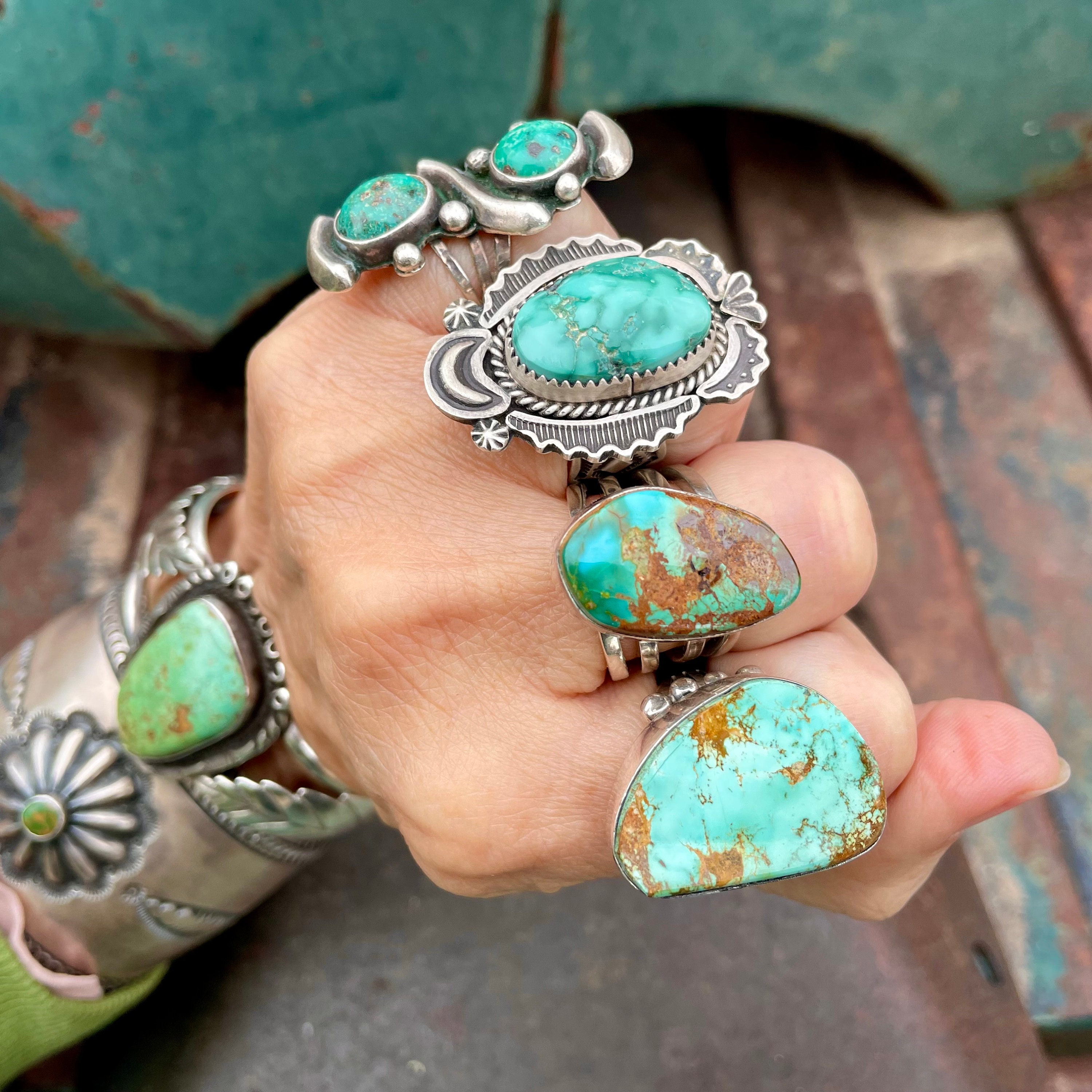 Vintage Turquoise Ring Size 6 With Sterling Silver Blossom Design, Native  American Indian Jewelry, December Birthstone Gift for Women - Etsy