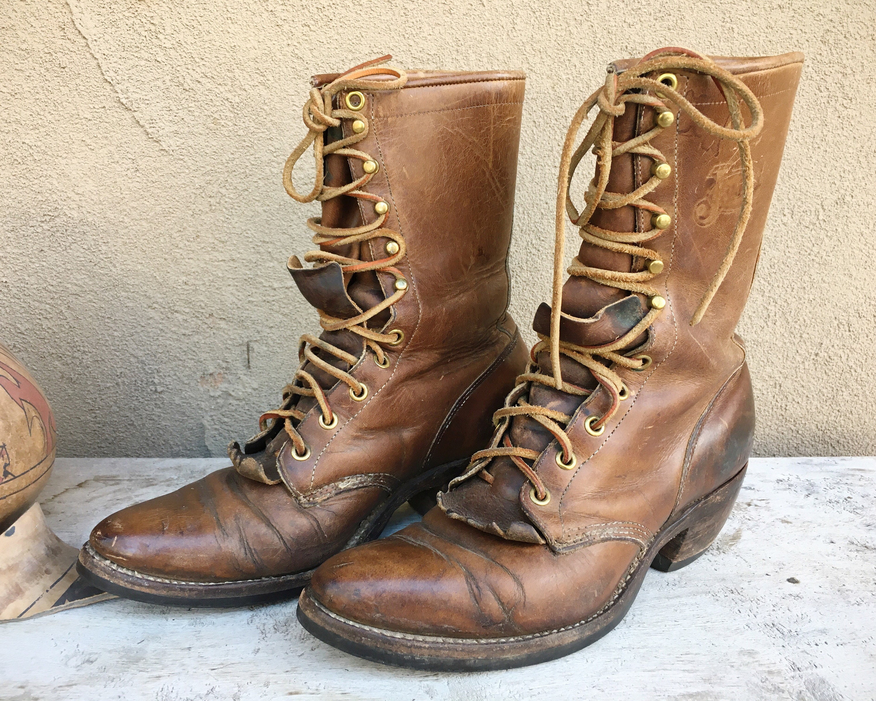 distressed short boots
