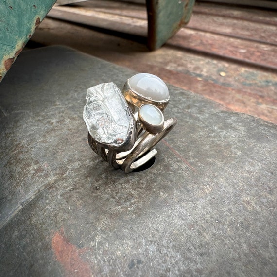 Lilly Barrack Rough Cut Herkimer Diamond and Gray… - image 1