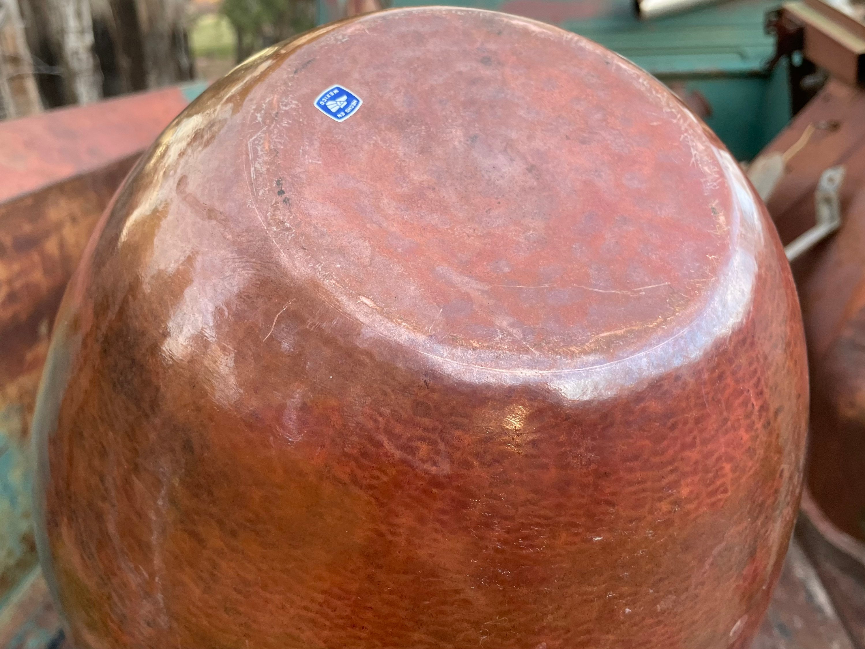 Vintage 15 Tall Hand Copper Vase from Santa Clara de Cobre