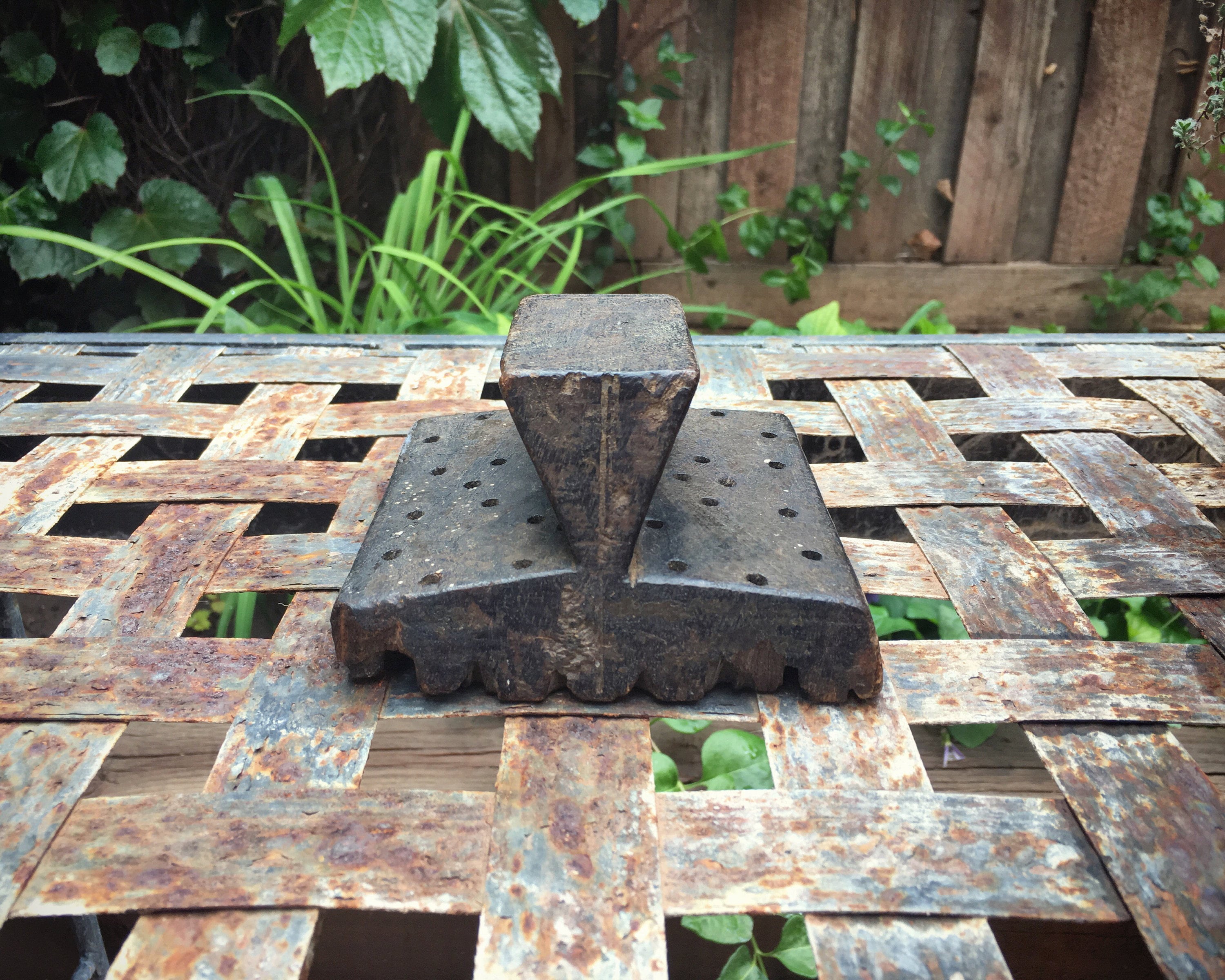 Antique wood block batik stamp, wooden stamps, boho decor, primitive