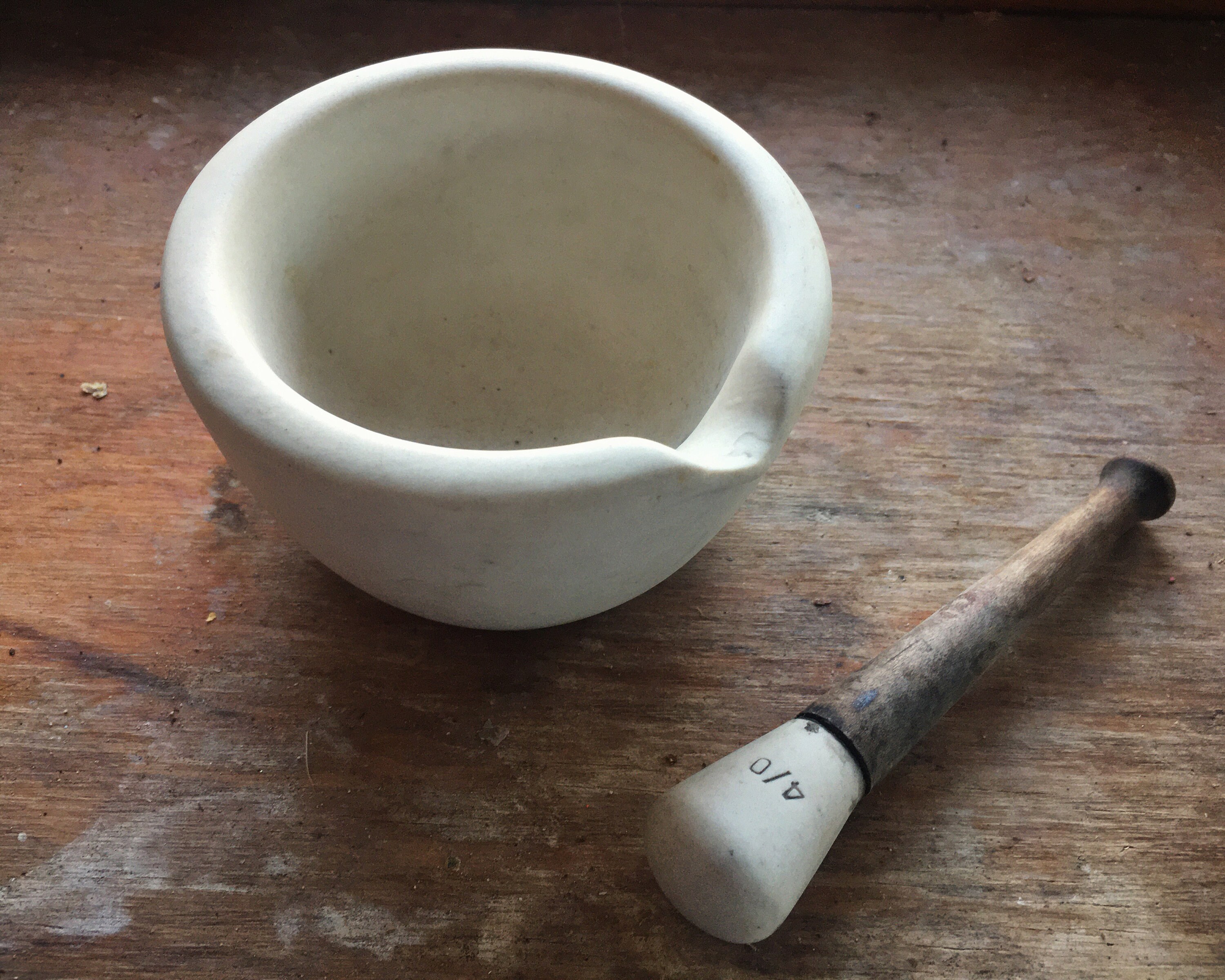 Vintage Standard Trenton 4 Stoneware Mortar & Pestle Apothecary, Gifts