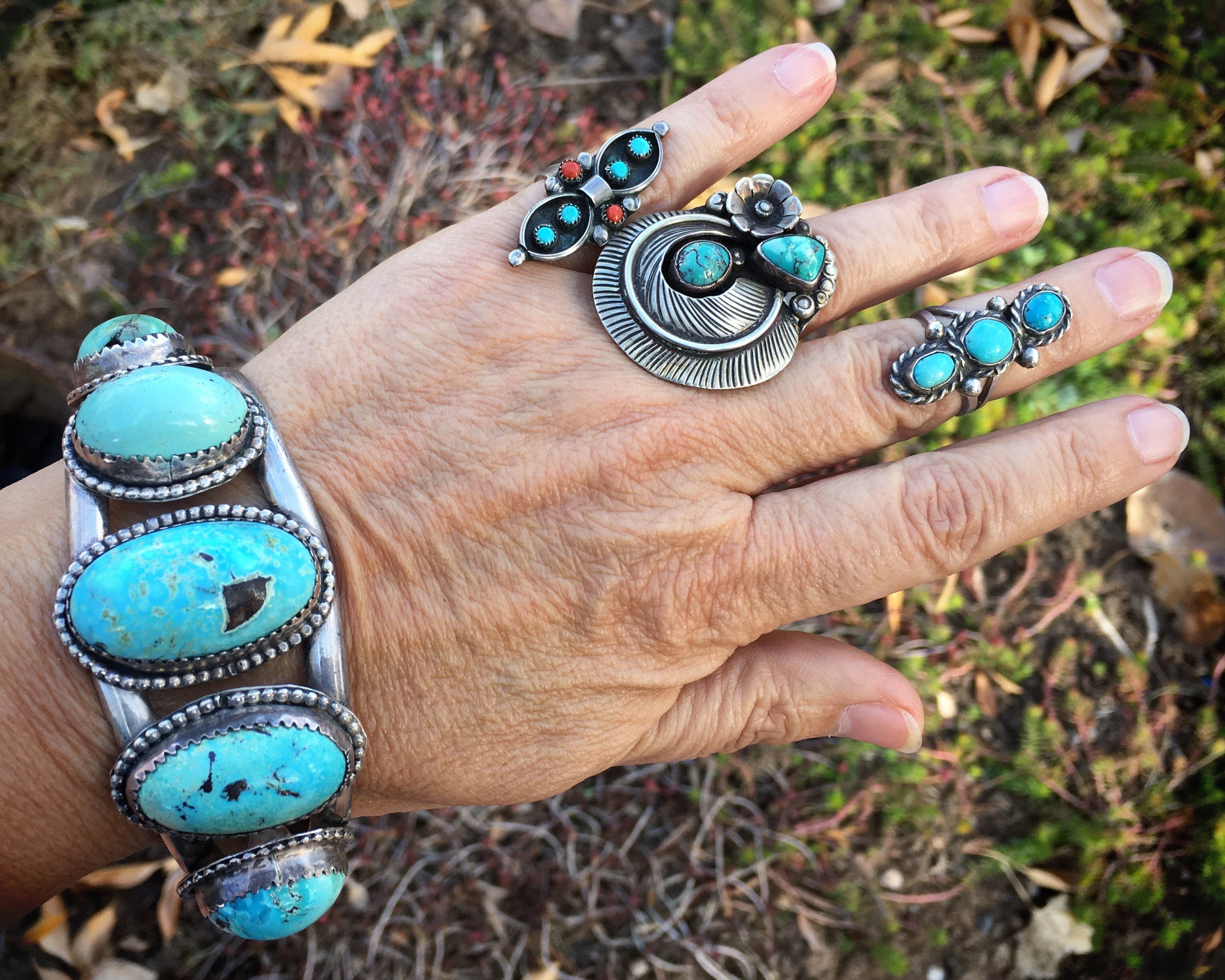 Small Turquoise Long Ring for Women Size 5.5, Navajo Native America ...