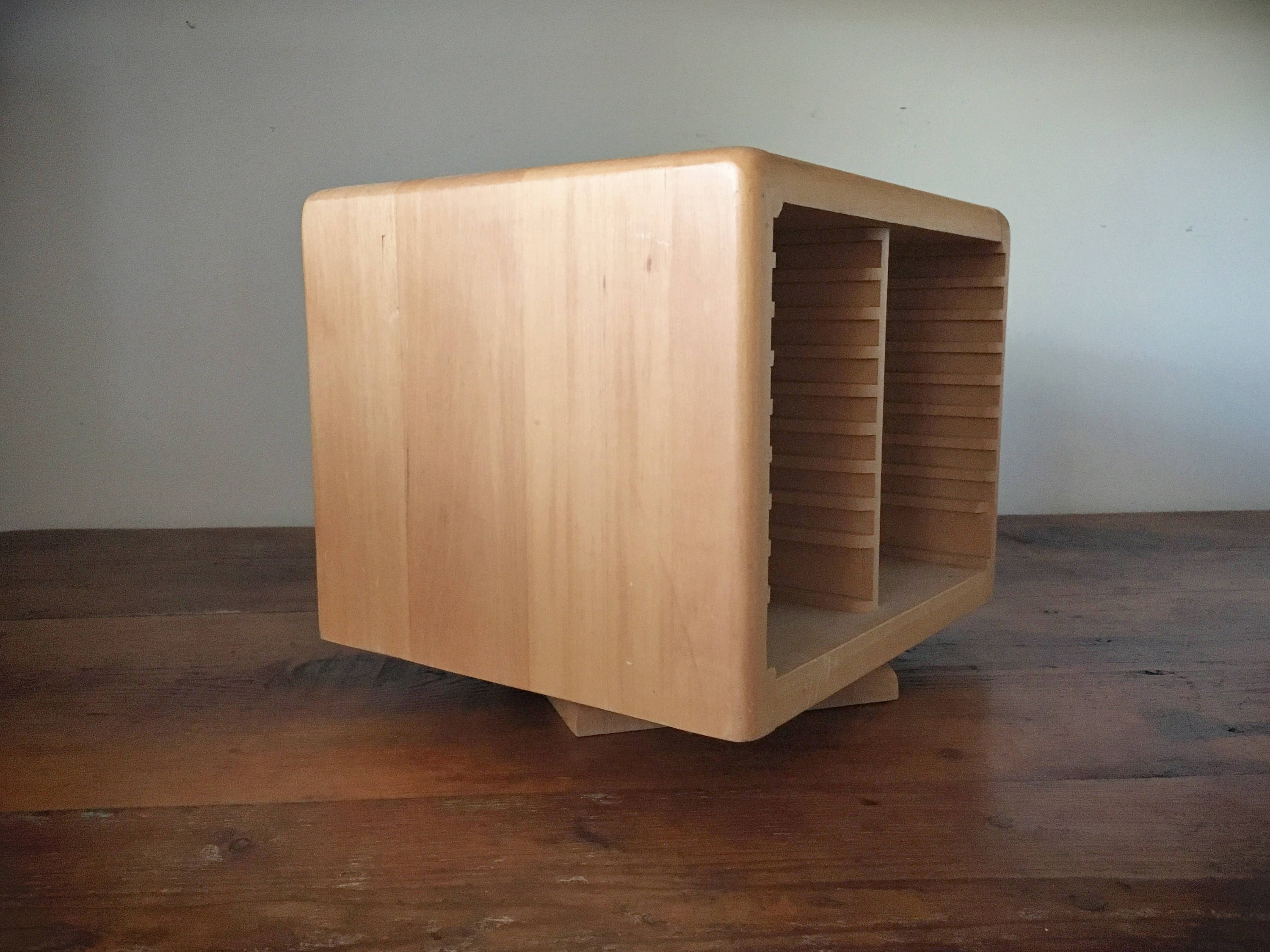 Vintage Wooden CD Holder Case DVD Storage Cases Carousel Retro Music Gifts
