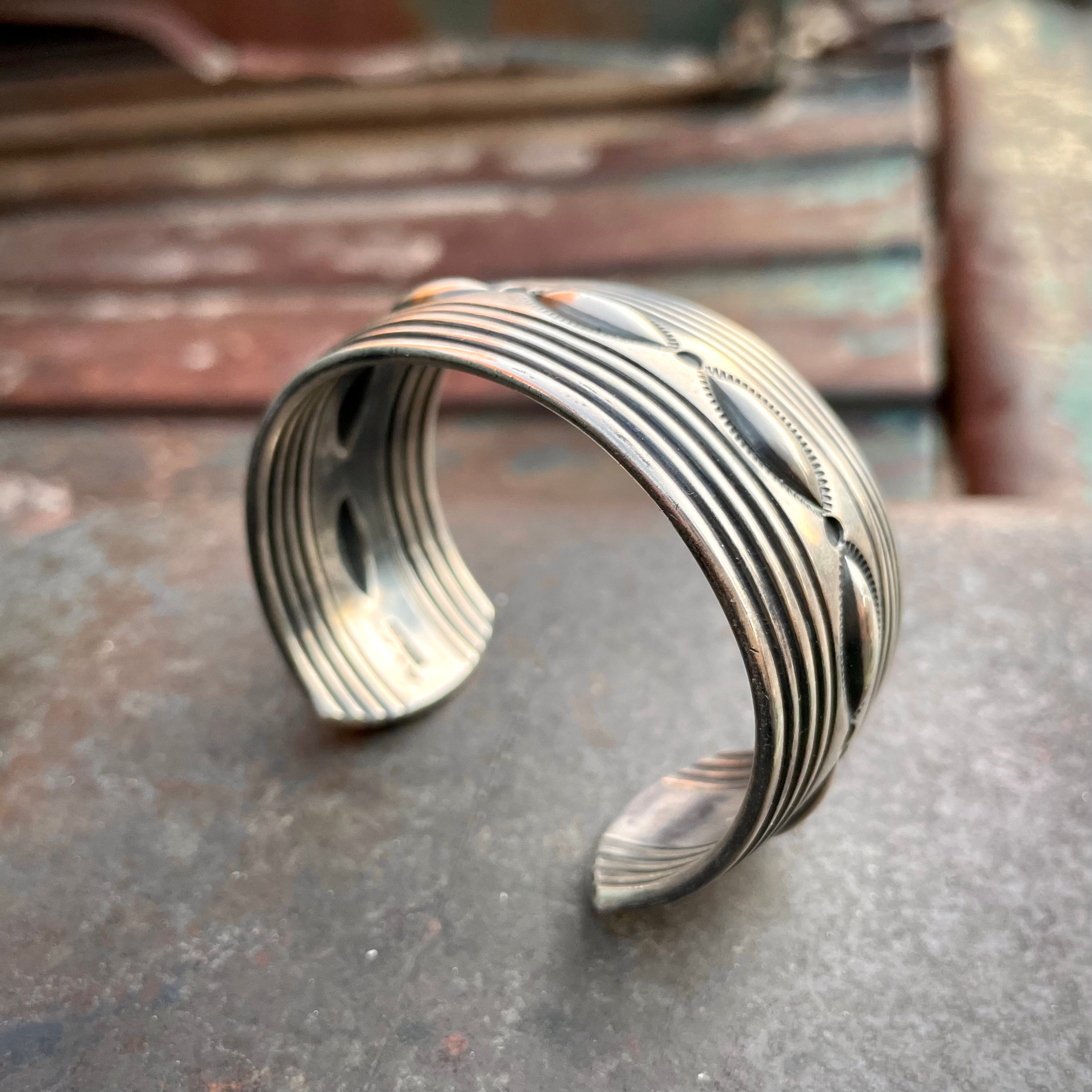 Completely Hand Wrought Navajo Native American Jewelry jewelry Repoussed Bangle Bracelet Completely Hand Wrought Navajo Native American Jewelry jewelry Repoussed Bangle Bracelet