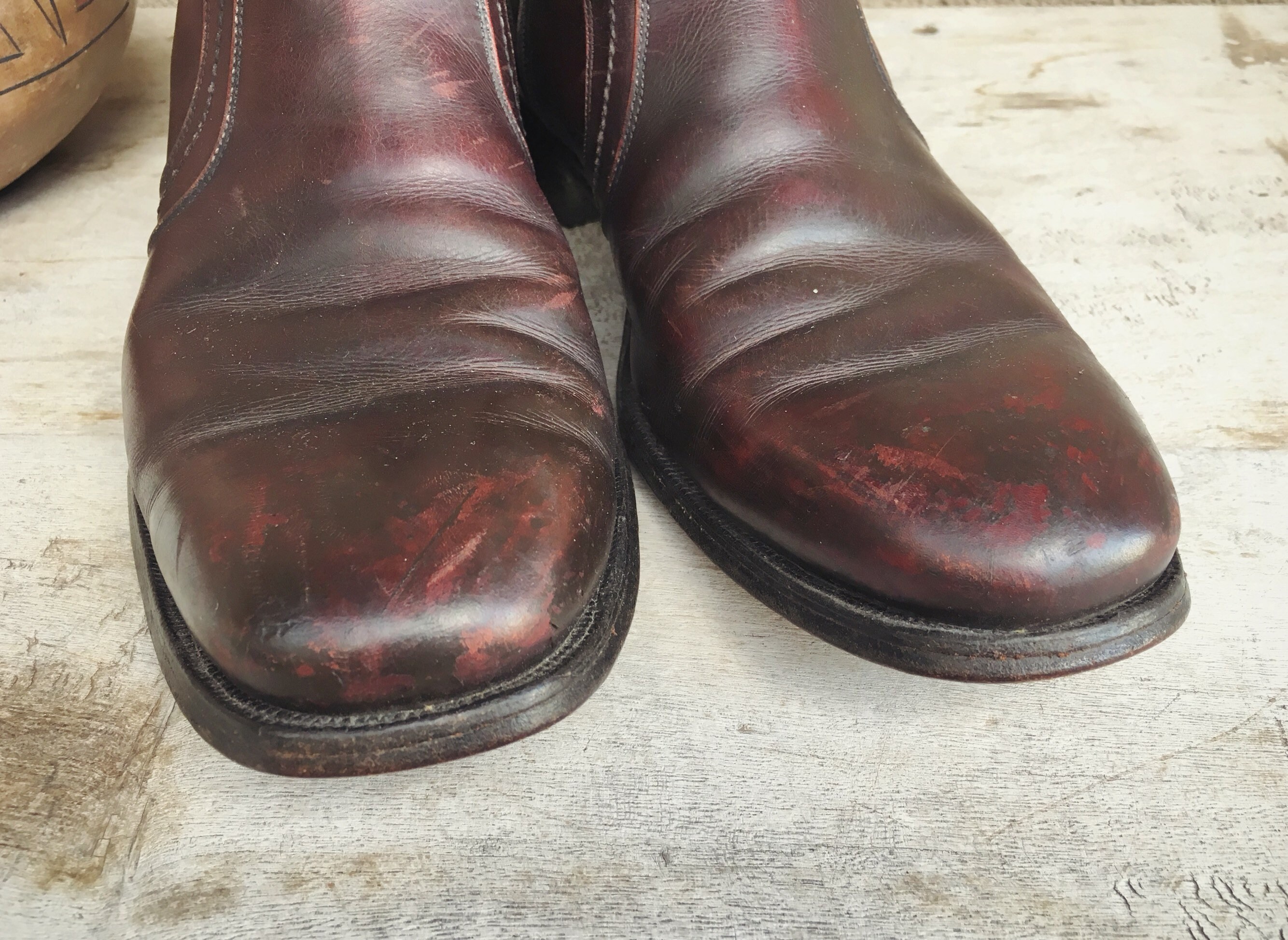 Vintage Ankle Boots Side Zipper Men's Size 9.5, Beatle Boots Burgundy ...