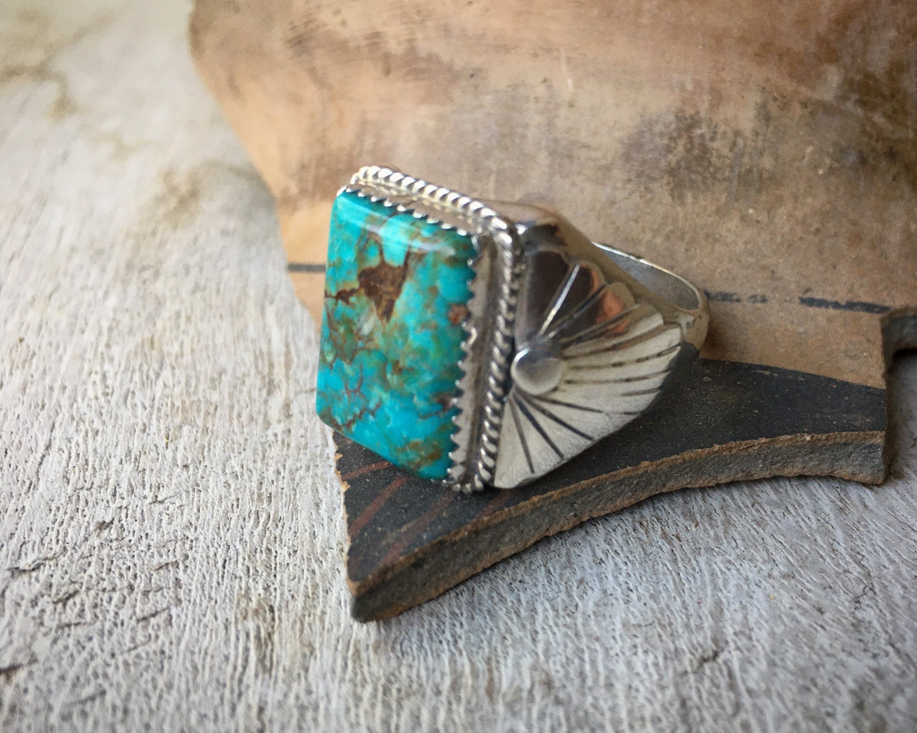 Vintage Size Men S Navajo Turquoise Ring Native American Indian