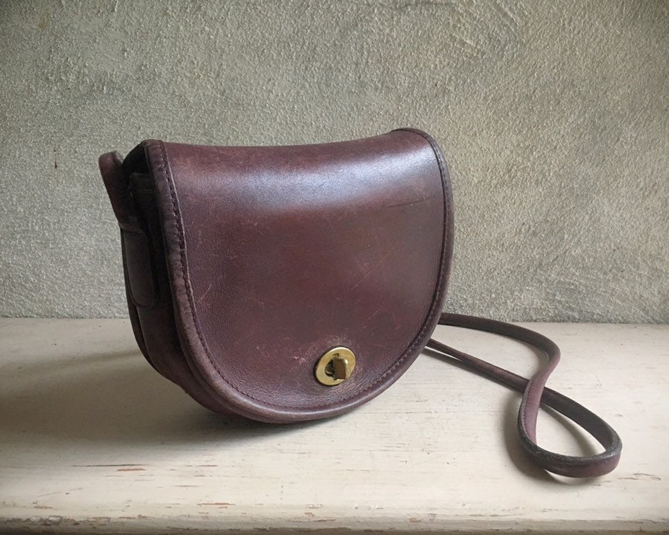 Vintage Coach Mini Crossbody Bag Burgundy Leather 645-6813, Boho Hippie  Purse
