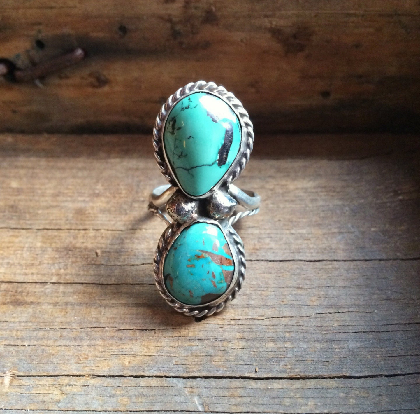 Vintage size 10 Navajo Victor Hicks Blue Gem turquoise ring, Navajo ...