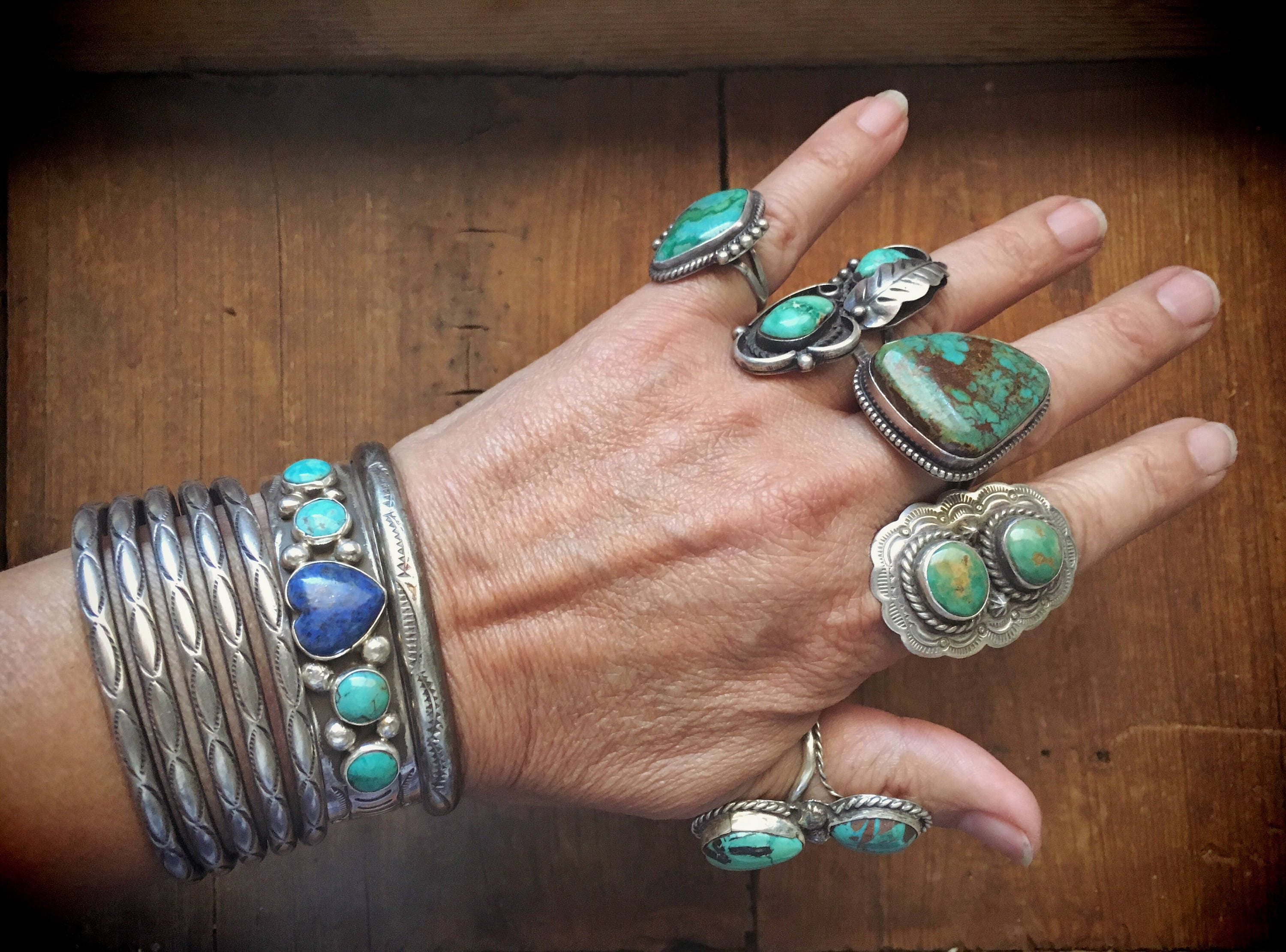 Southwest Style Jewelry Sterling Silver 8mm Blue Mojave Turquoise Ring -  ShopHQ.com