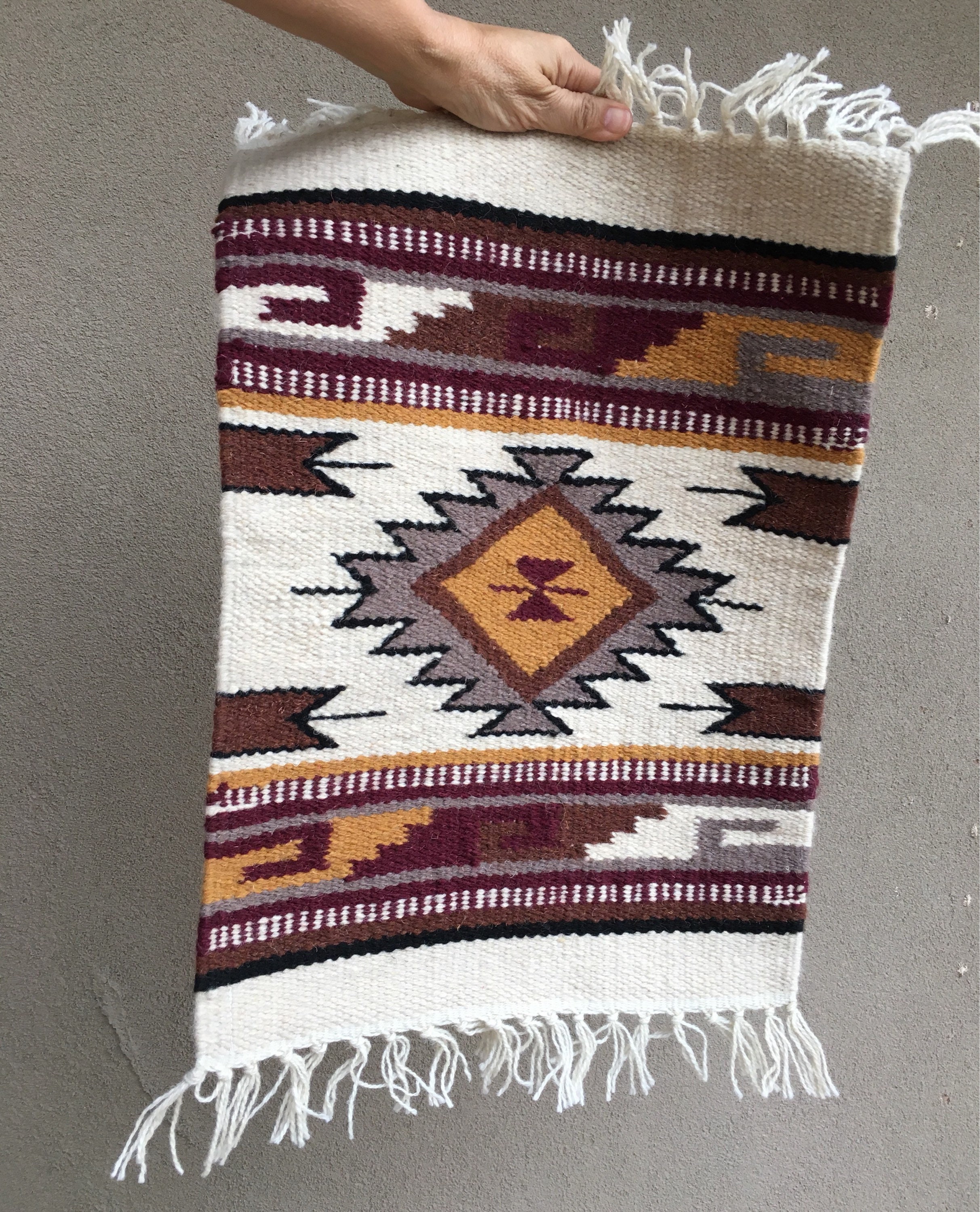 Pair of Handwoven Wool Placemats or Tables Mat Southwestern Decor