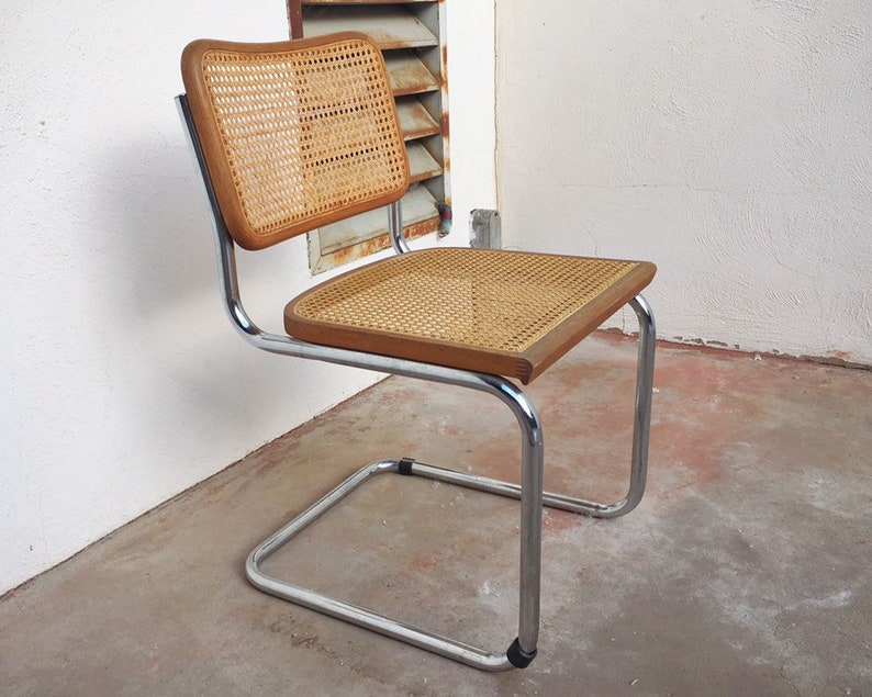 Vintage Cantilever Cesca Chair Mod Modernist Decor Two Marcel Breuer Style Side Chairs 1970s Furniture Bauhaus Design Mid Century Modern