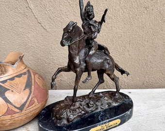 Vintage Frederic Remington The Scalp Bronze Statuette 13", Limited Ed. 13+ Lbs.