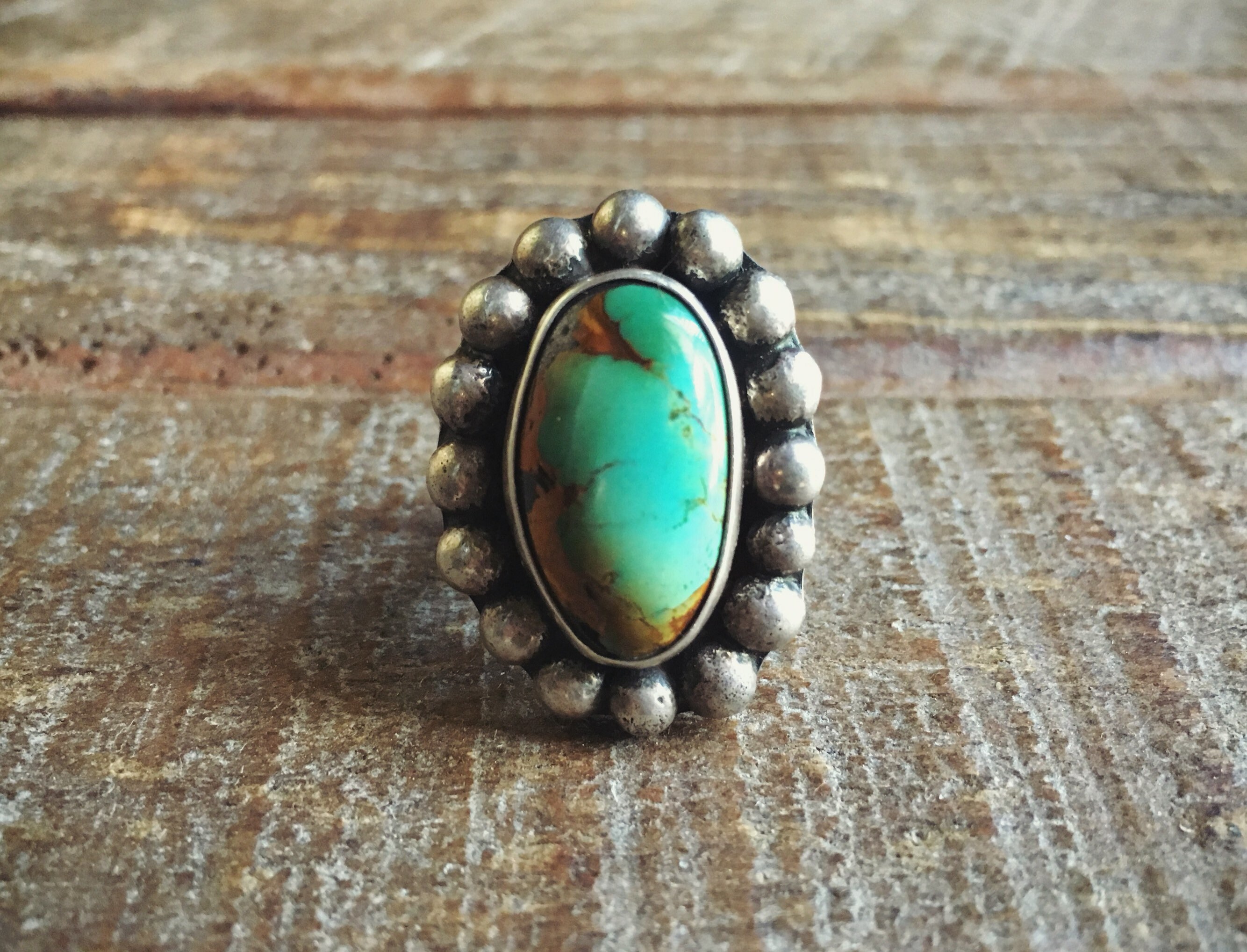 Vintage Turquoise Ring for Women Size 6, Southwestern Jewelry, Old Pawn