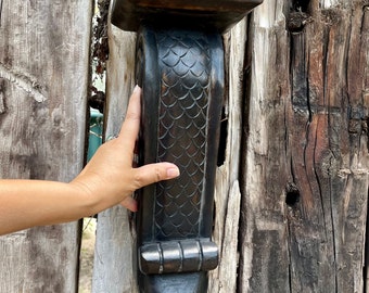 Single Vintage Heavy Carved Wood Corbel Shelf, Architectural Salvage