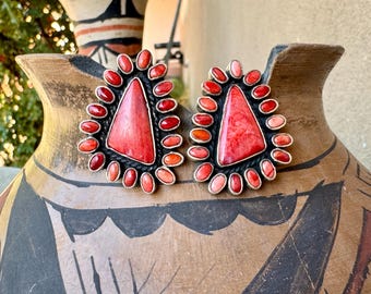 Spiny Oyster Sterling Silver Cluster Earrings by Dan Dodson