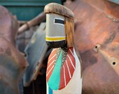 Hand Carved and Painted Navajo Roger Pino Shalako Dawn Katsina Doll, Kachina Wood Carving, Signed Native American Art, Collectible Gift Men