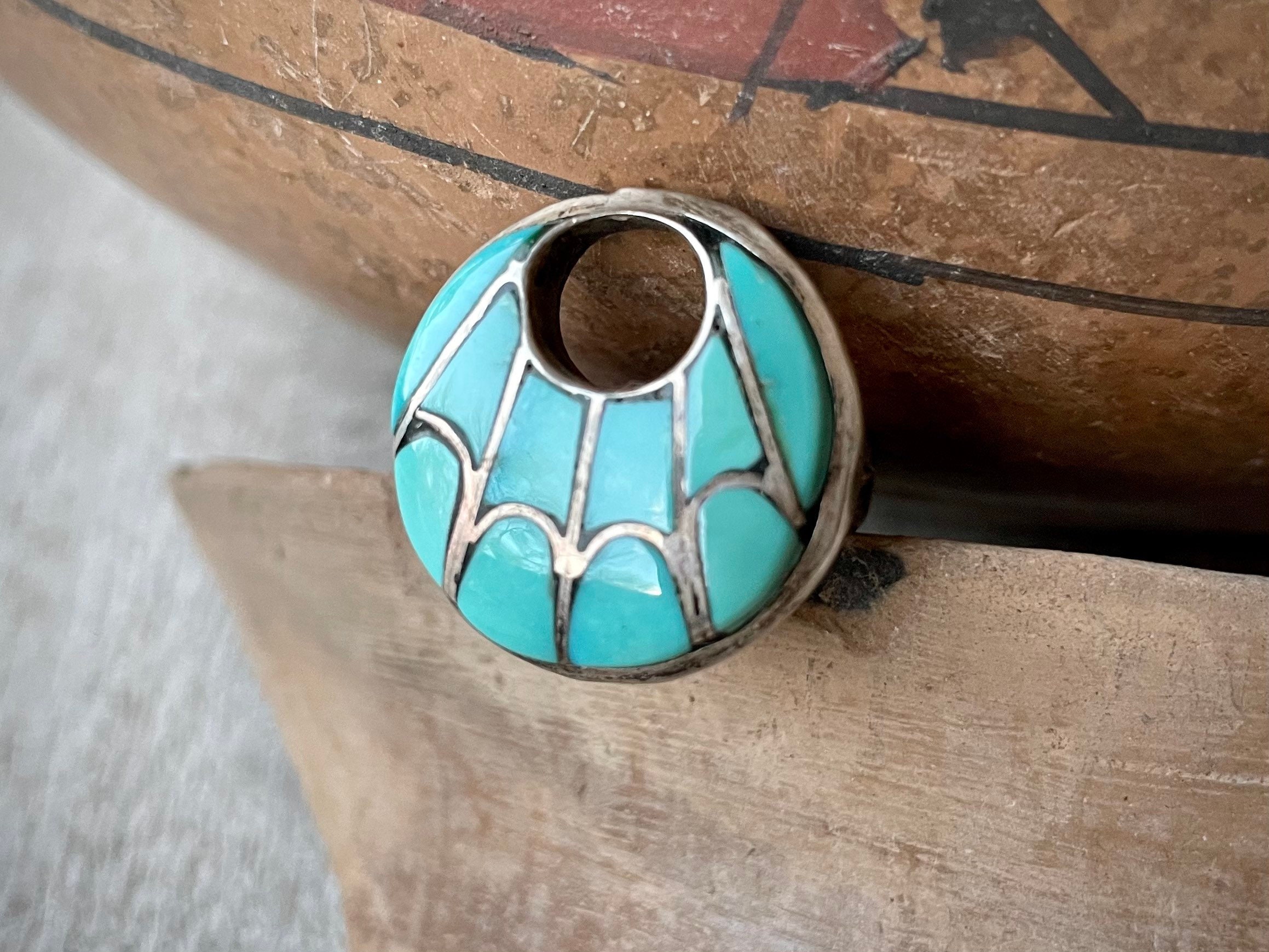 AMERICAN JEWELLERY COLLECTIONS 小売版 Zuni Annie Quam Gasper Turquoise Channel Inlay Hummingbird