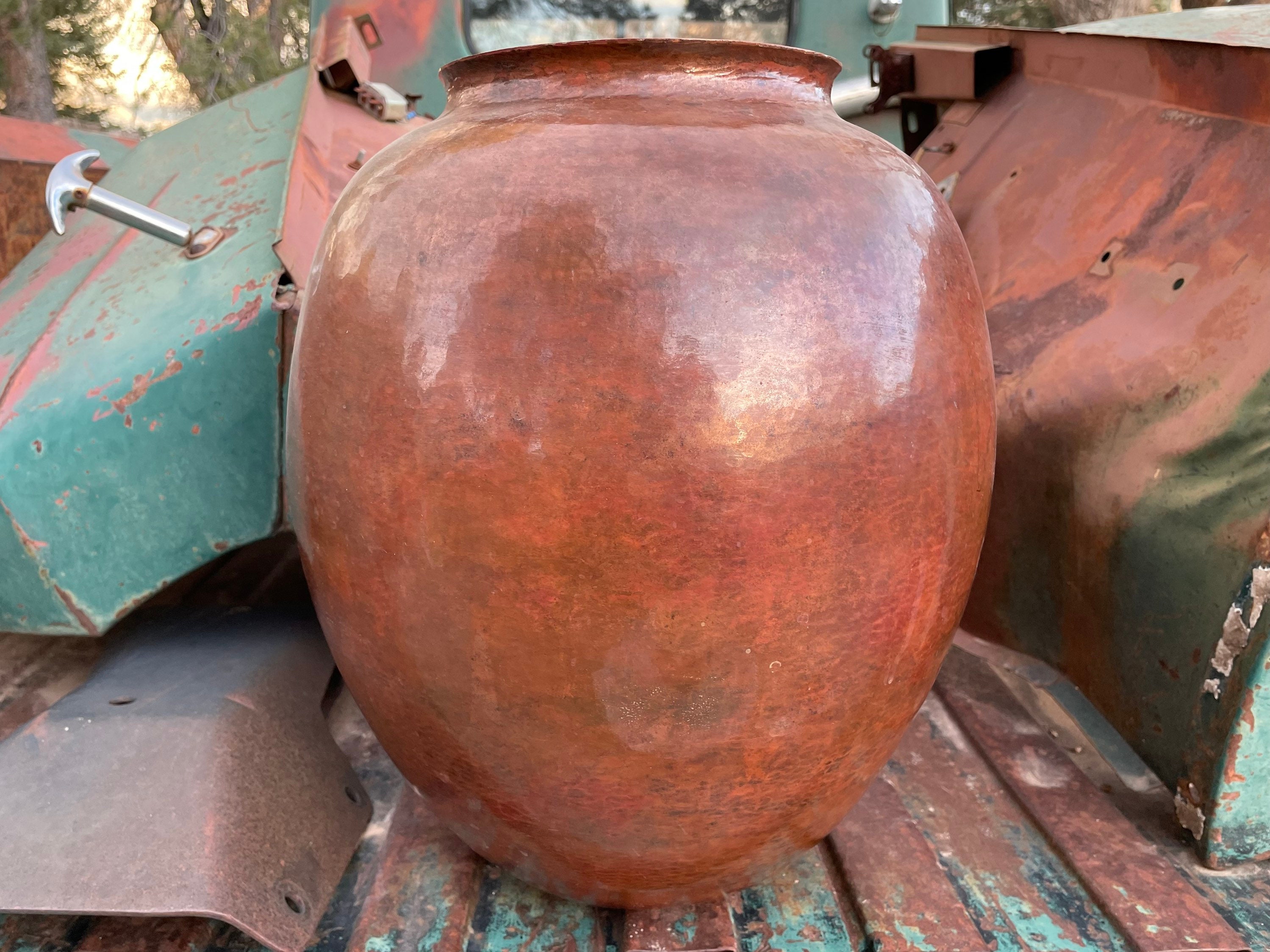 Vintage 15 Tall Hand Copper Vase from Santa Clara de Cobre