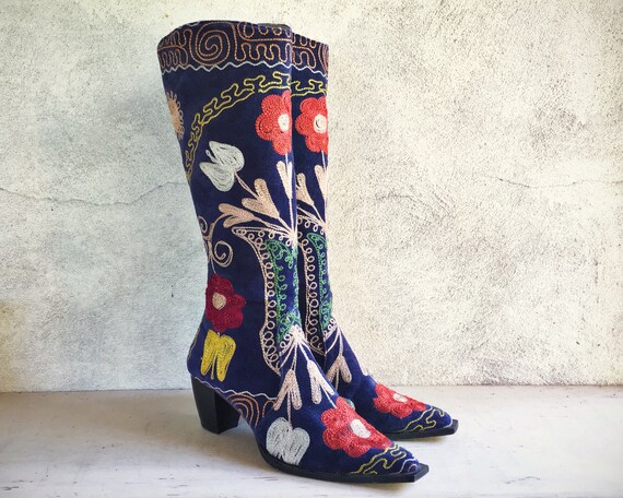 embroidered boots