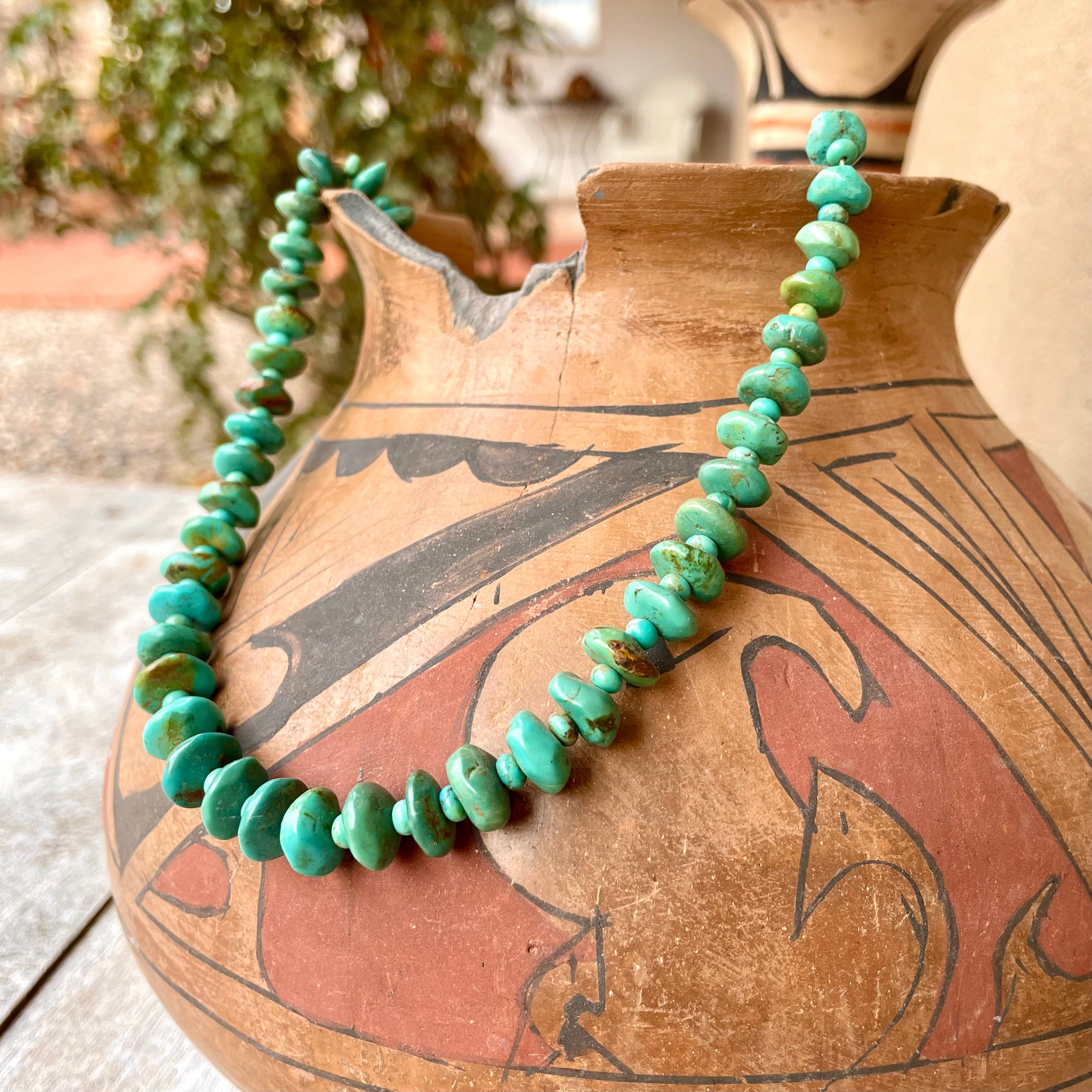 Old Pueblo Indian Turquoise Heishi Bead Necklace