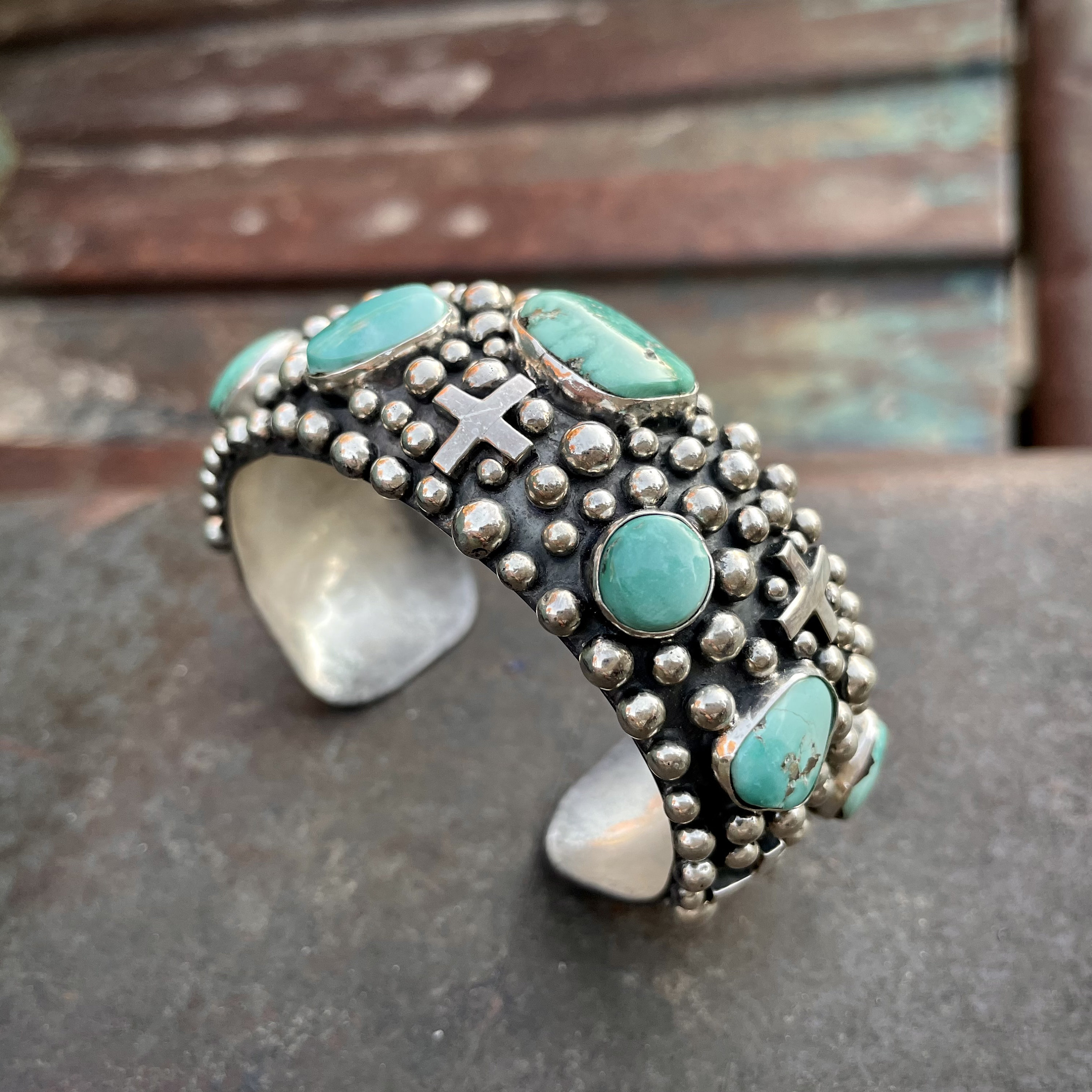Magnificent Navajo Sterling Silver Cross Bracelet Native American Magnificent Navajo Sterling Silver Cross Bracelet Native American