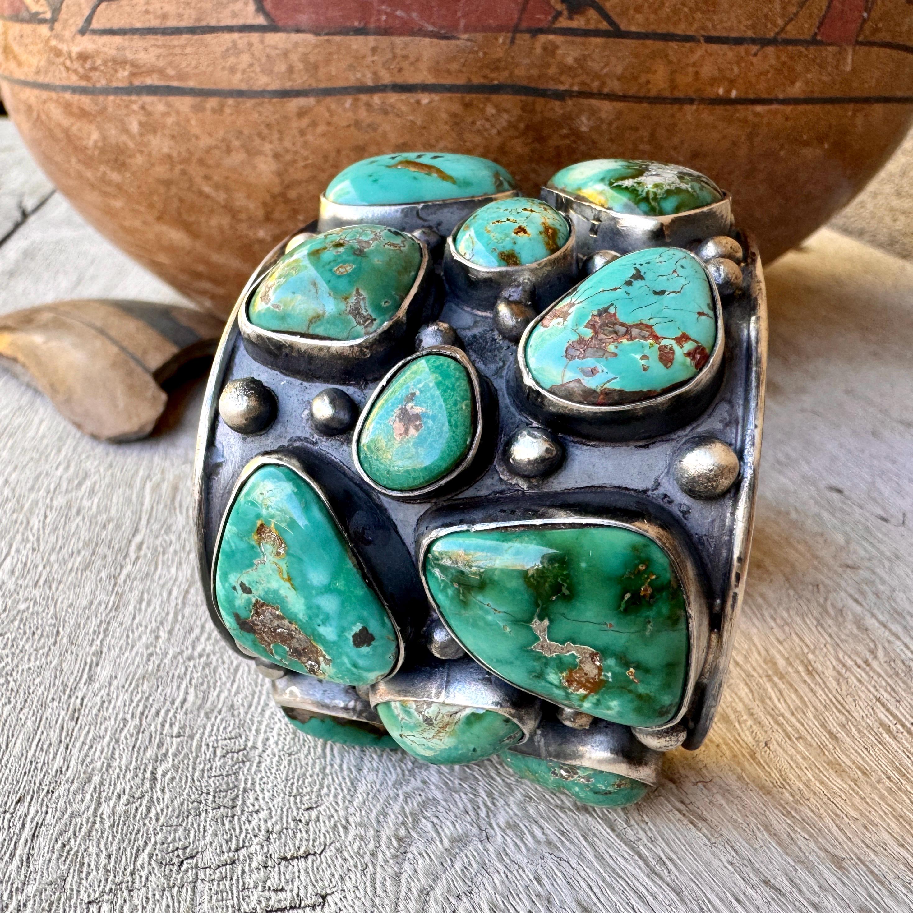 Chunky Coral Cluster Vintage Native American Navajo Sterling Silver Bracelet Chunky Coral Cluster Vintage Native American Navajo Sterling Silver Bracelet