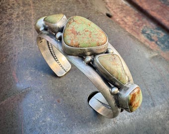 Navajo Bobby Johnson Green Turquoise Cuff Bracelet Approx Size 6.5